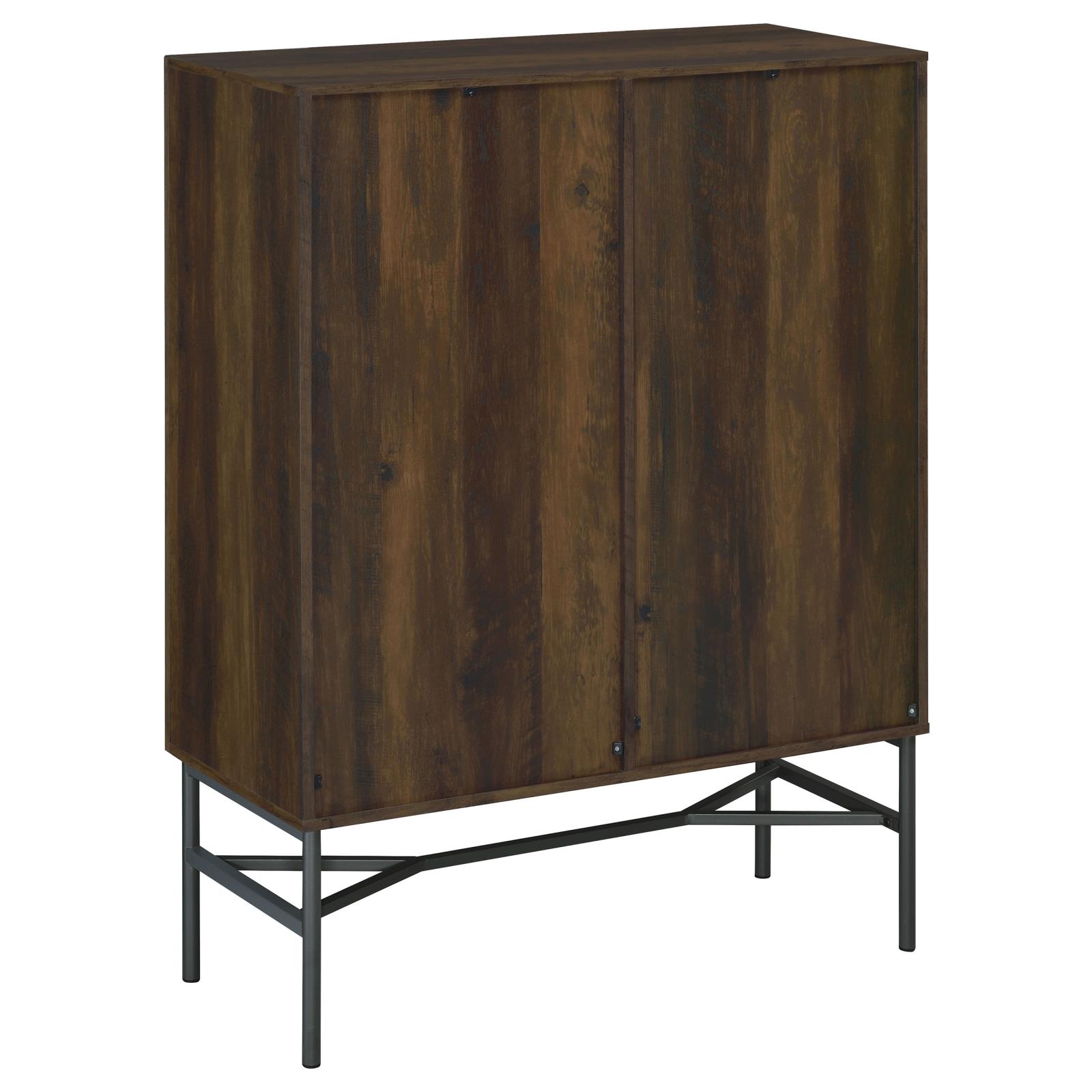 Bonilla 2-door Wood Veneer Accent Cabinet with Glass Shelves
