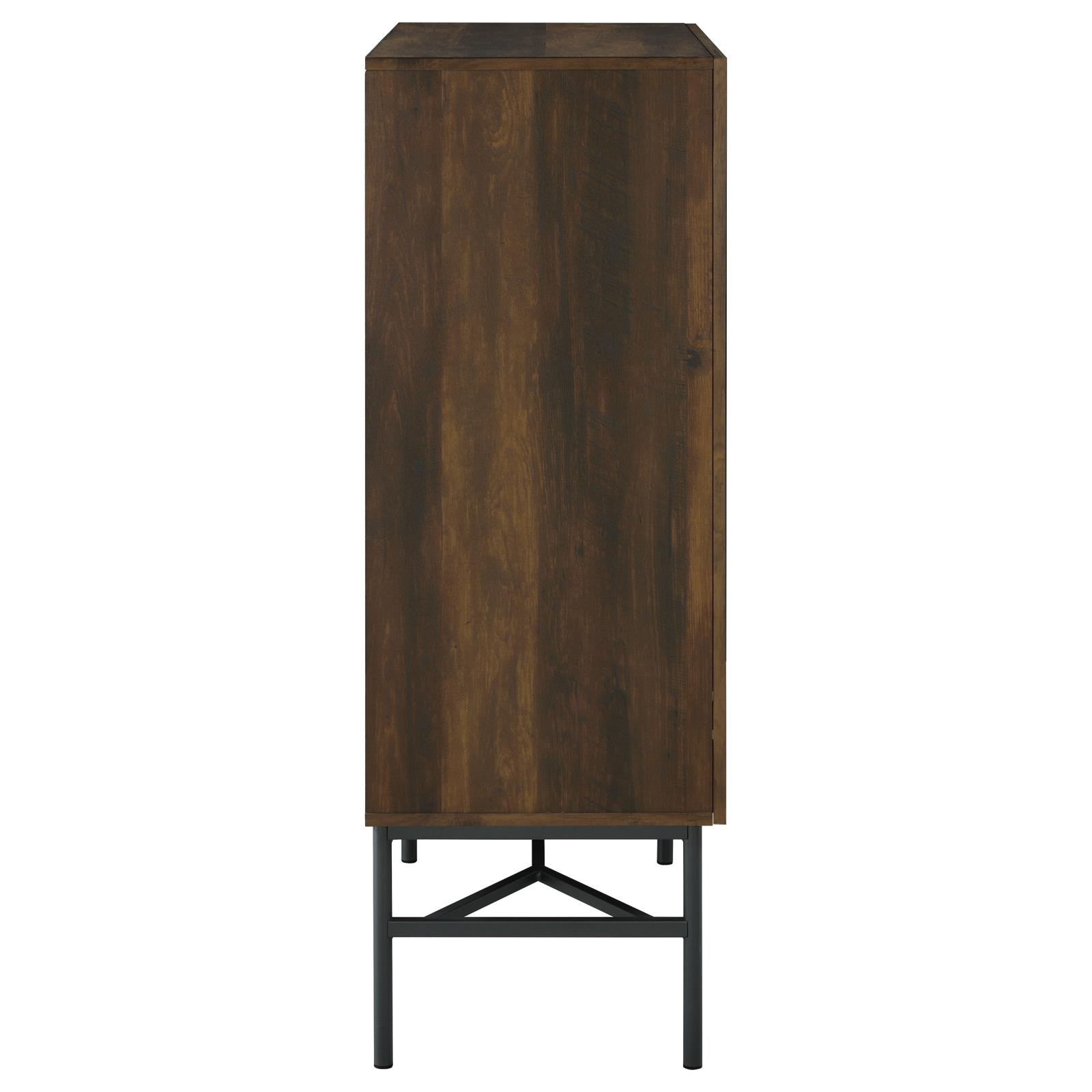 Bonilla 2-door Wood Veneer Accent Cabinet with Glass Shelves