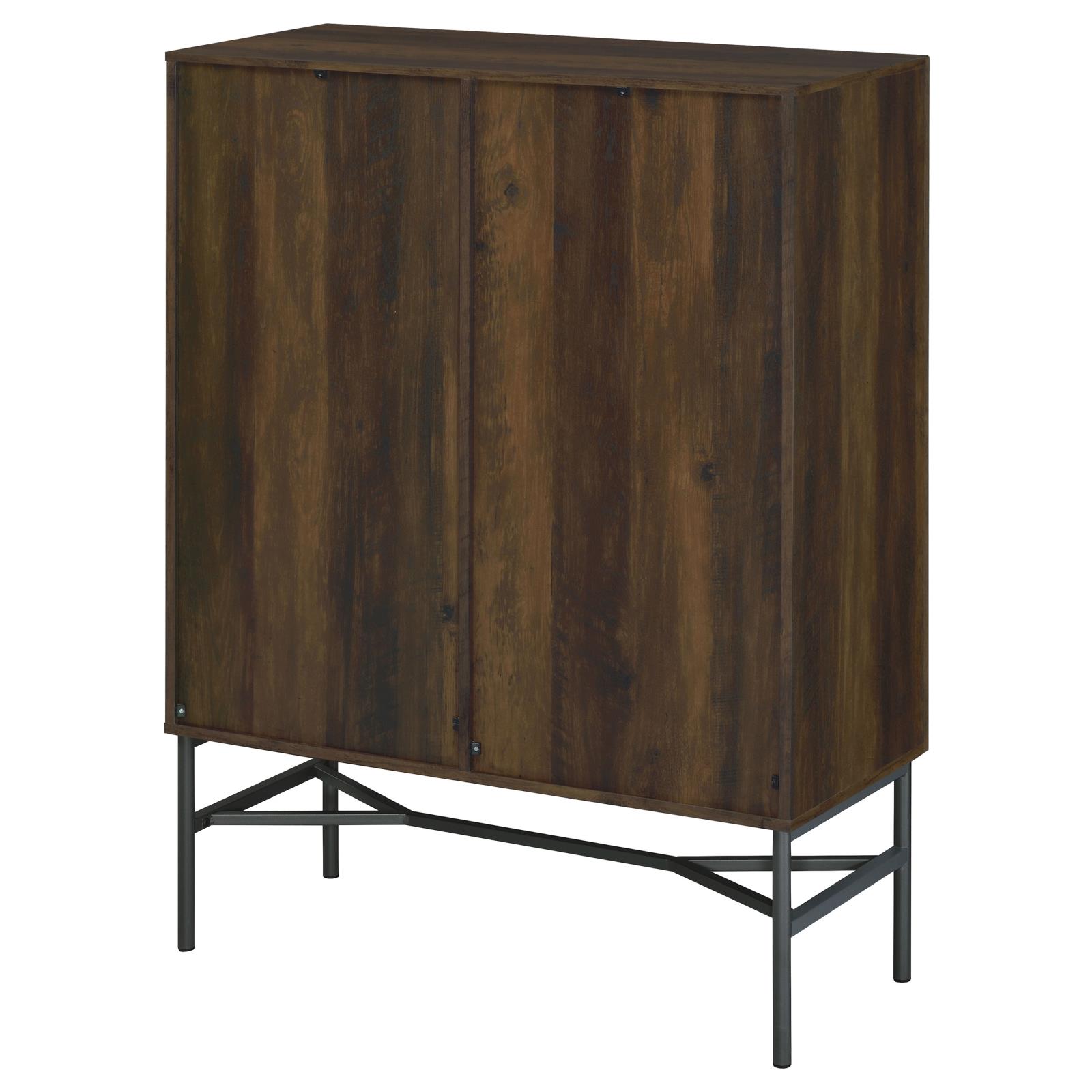 Bonilla 2-door Wood Veneer Accent Cabinet with Glass Shelves