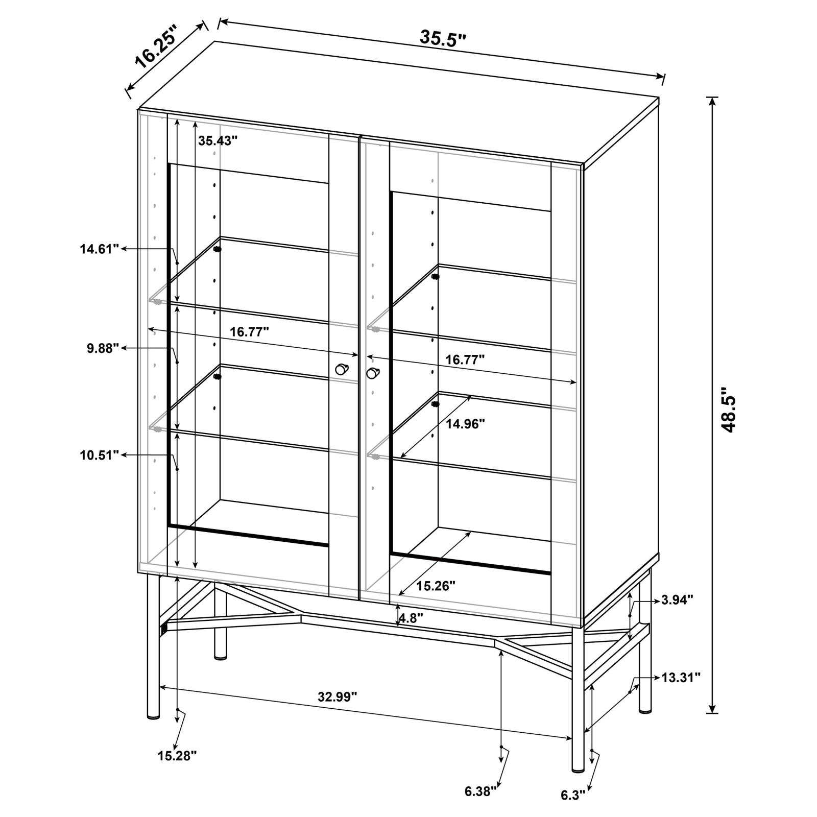 Bonilla 2-door Wood Veneer Accent Cabinet with Glass Shelves