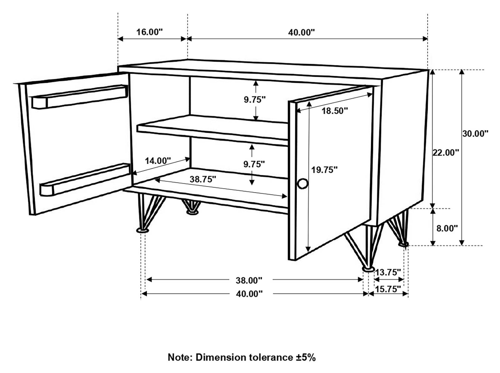 Eileen Rectangular 2-door Wood Accent Cabinet