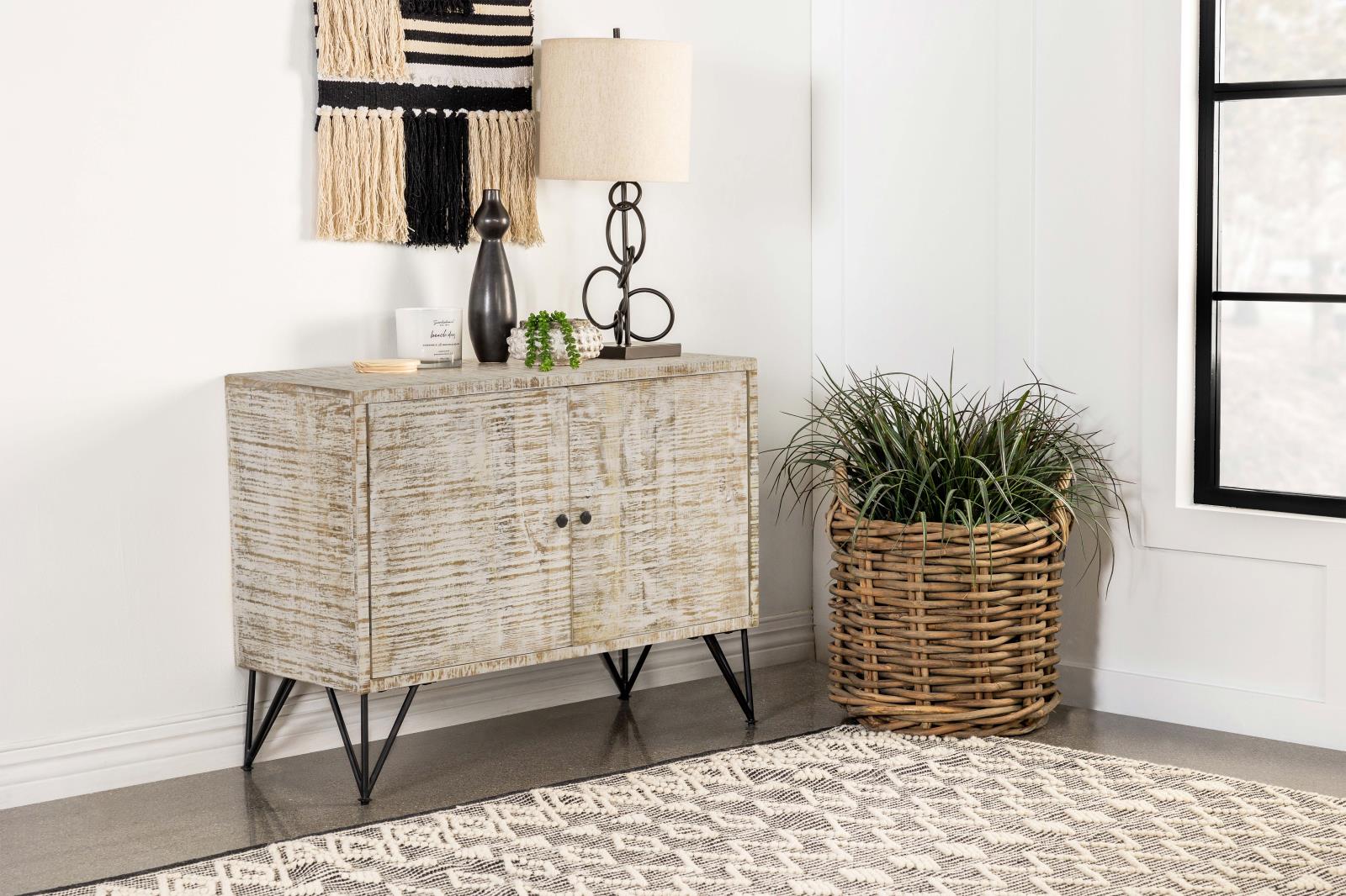 Maille 2-door Wood Veneer Accent Cabinet