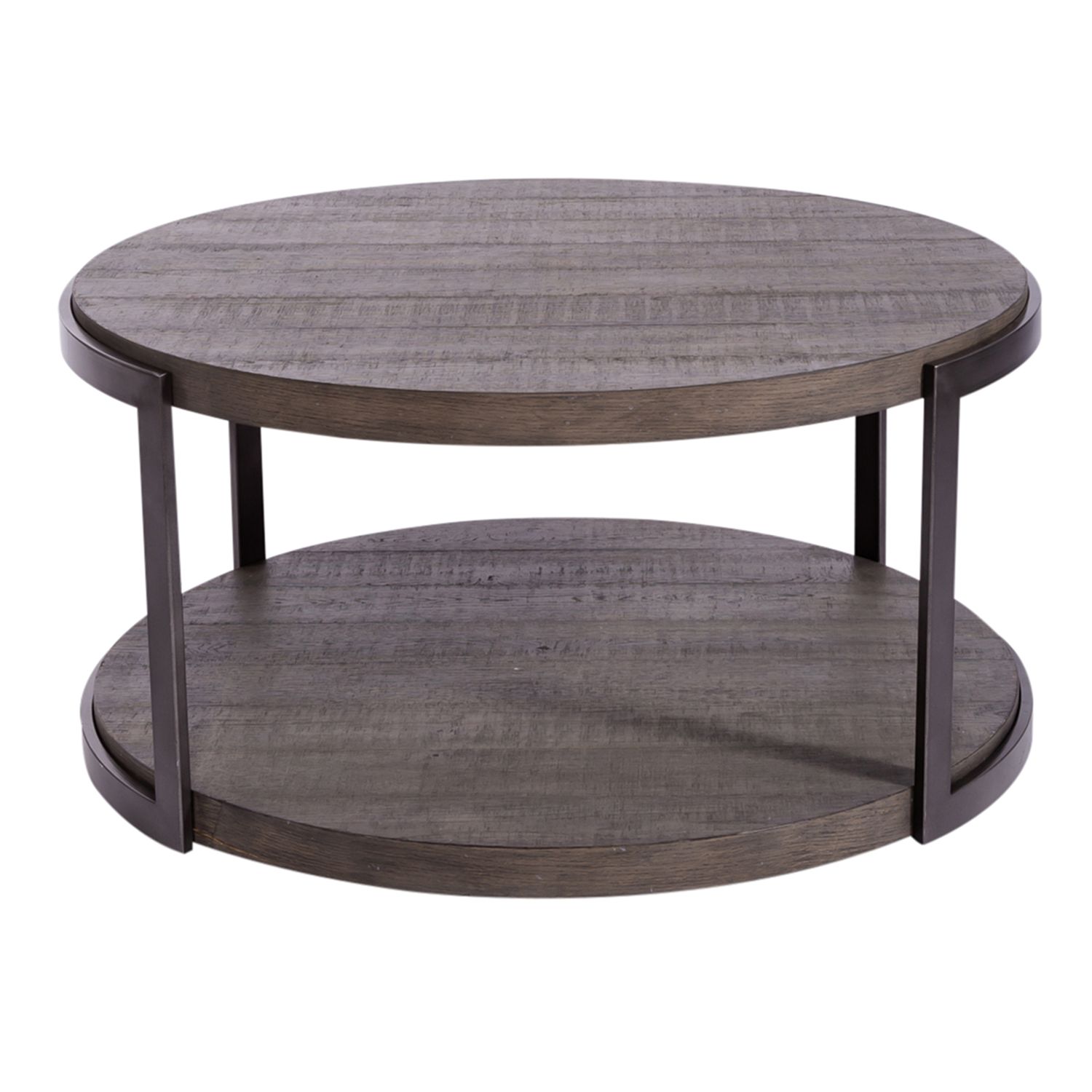 Modern View Round MDF/Metal Cocktail Table