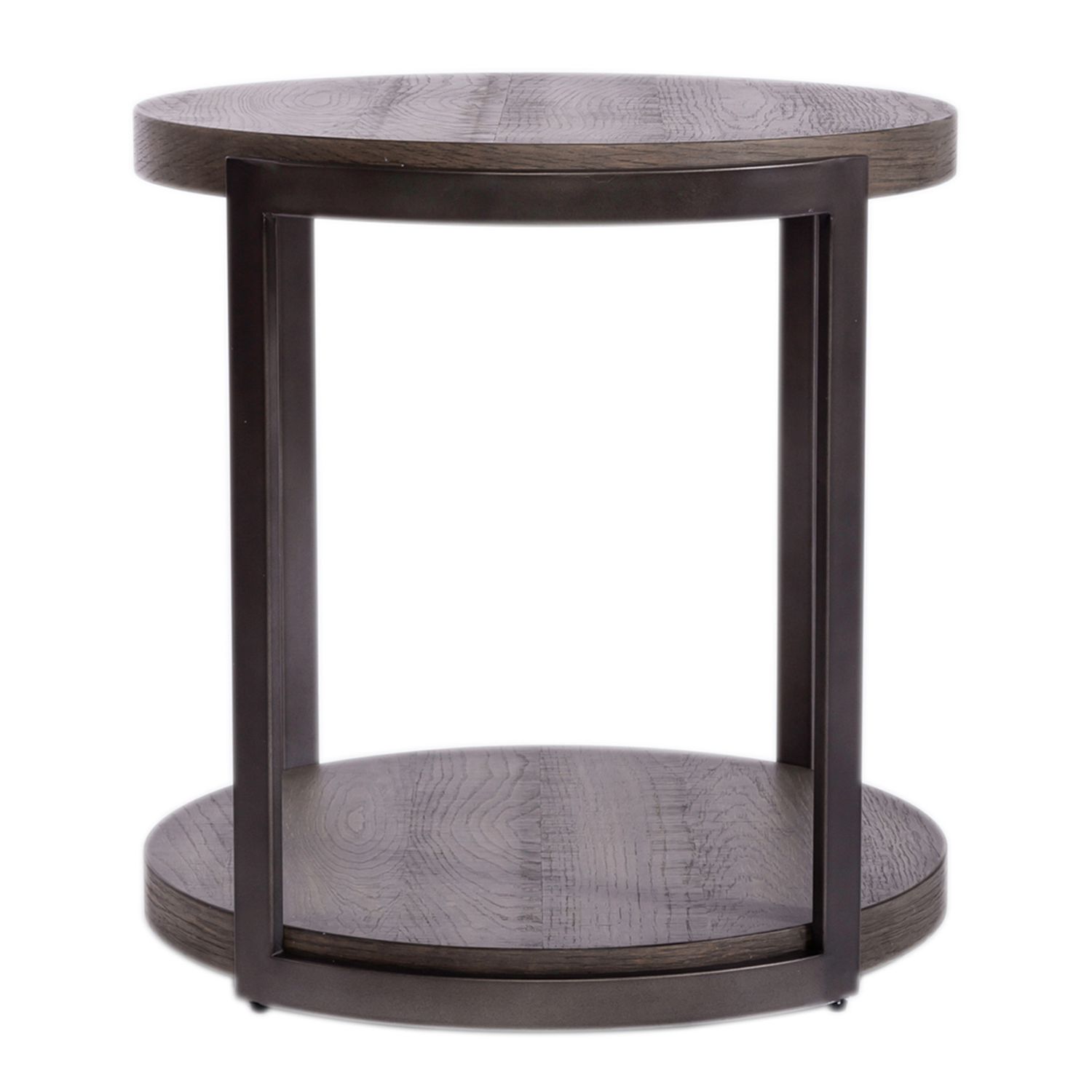 Modern View Round MDF/Metal End Table