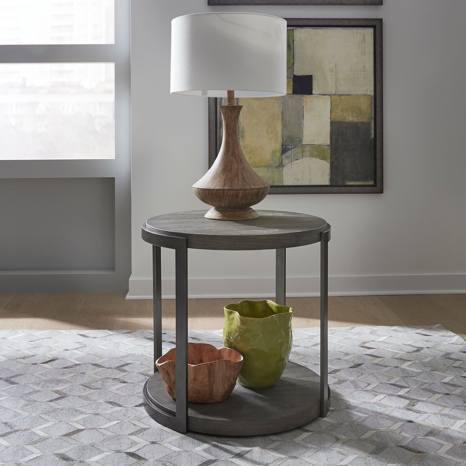 Modern View Oval Cocktail Table Set | Gauntlet Gray | Liberty