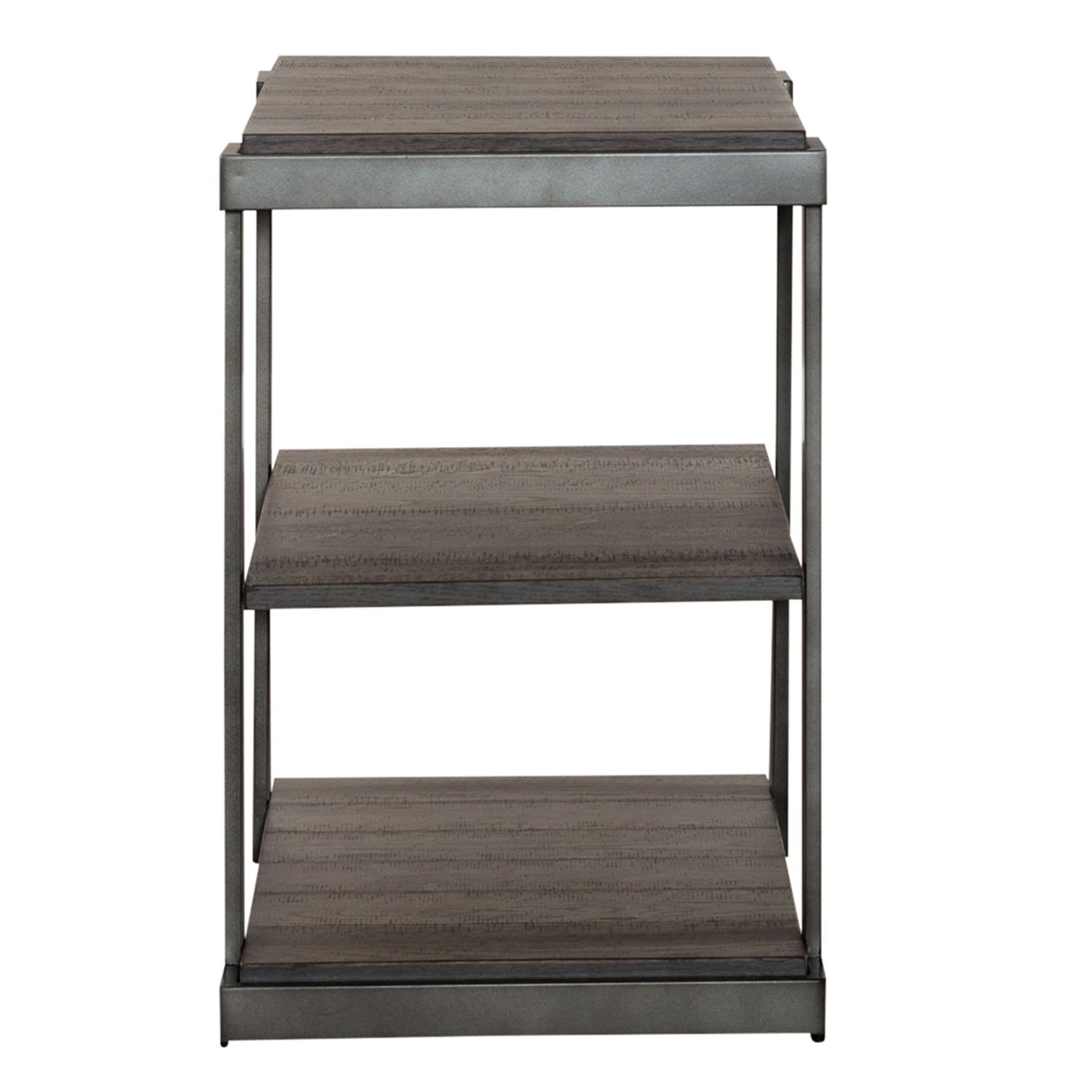 Modern View Rectangular MDF/Metal Tiered End Table