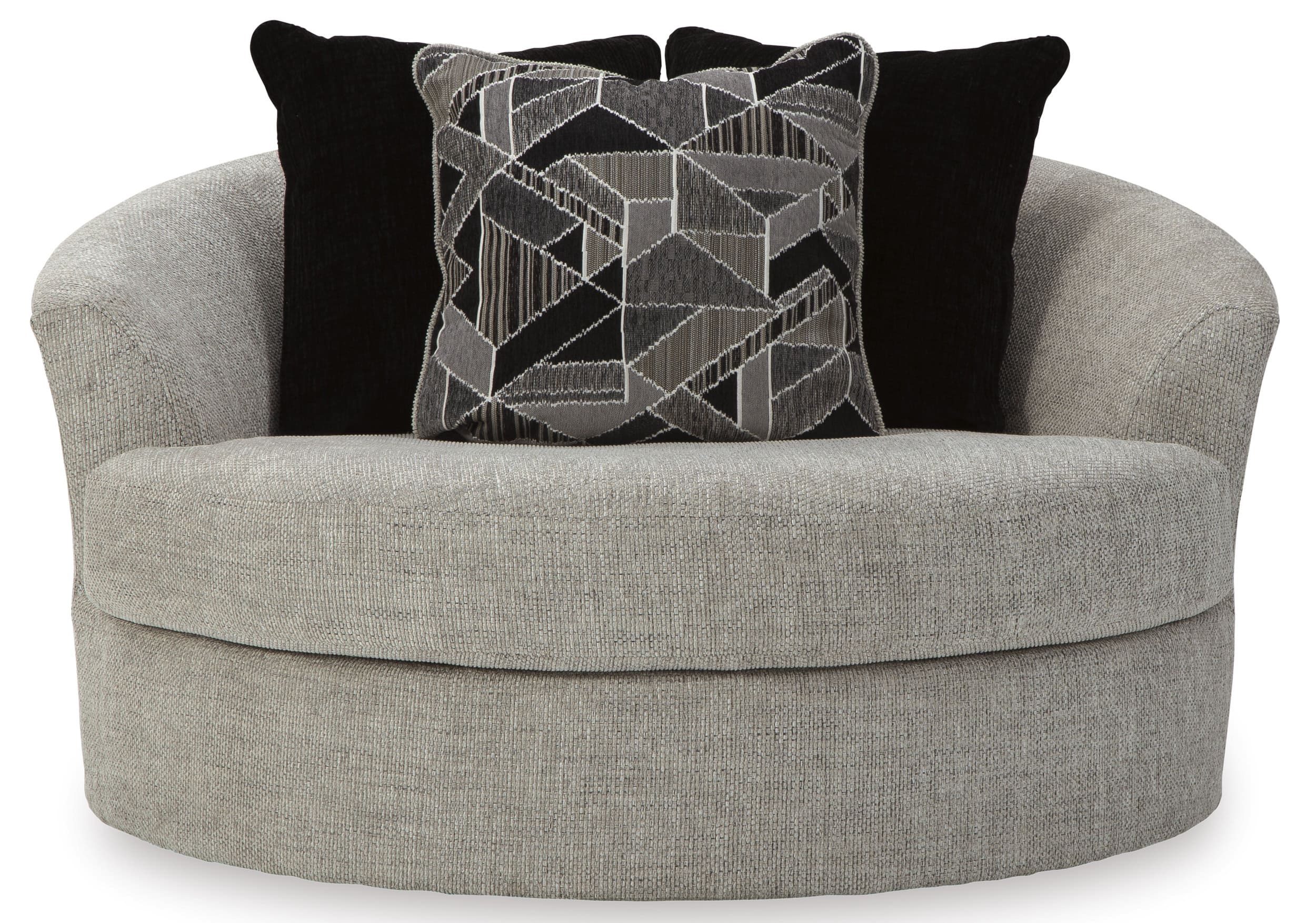 Megginson Polyester Oversized Round Swivel Chair