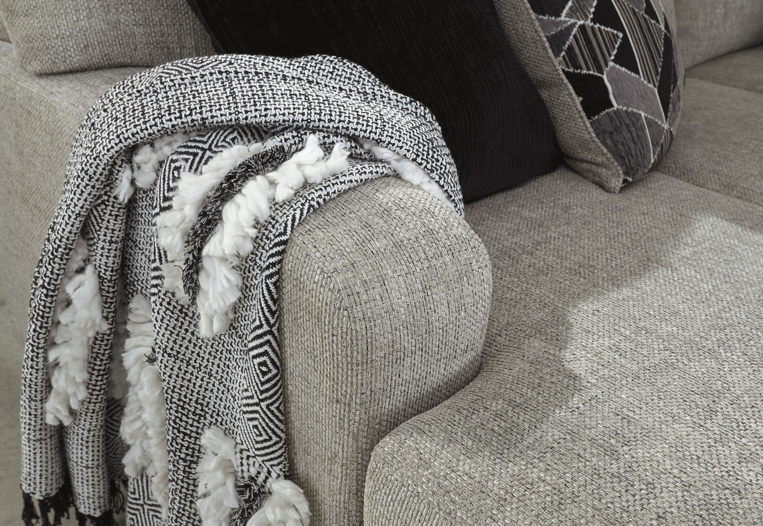 Megginson Polyester Oversized Round Swivel Chair