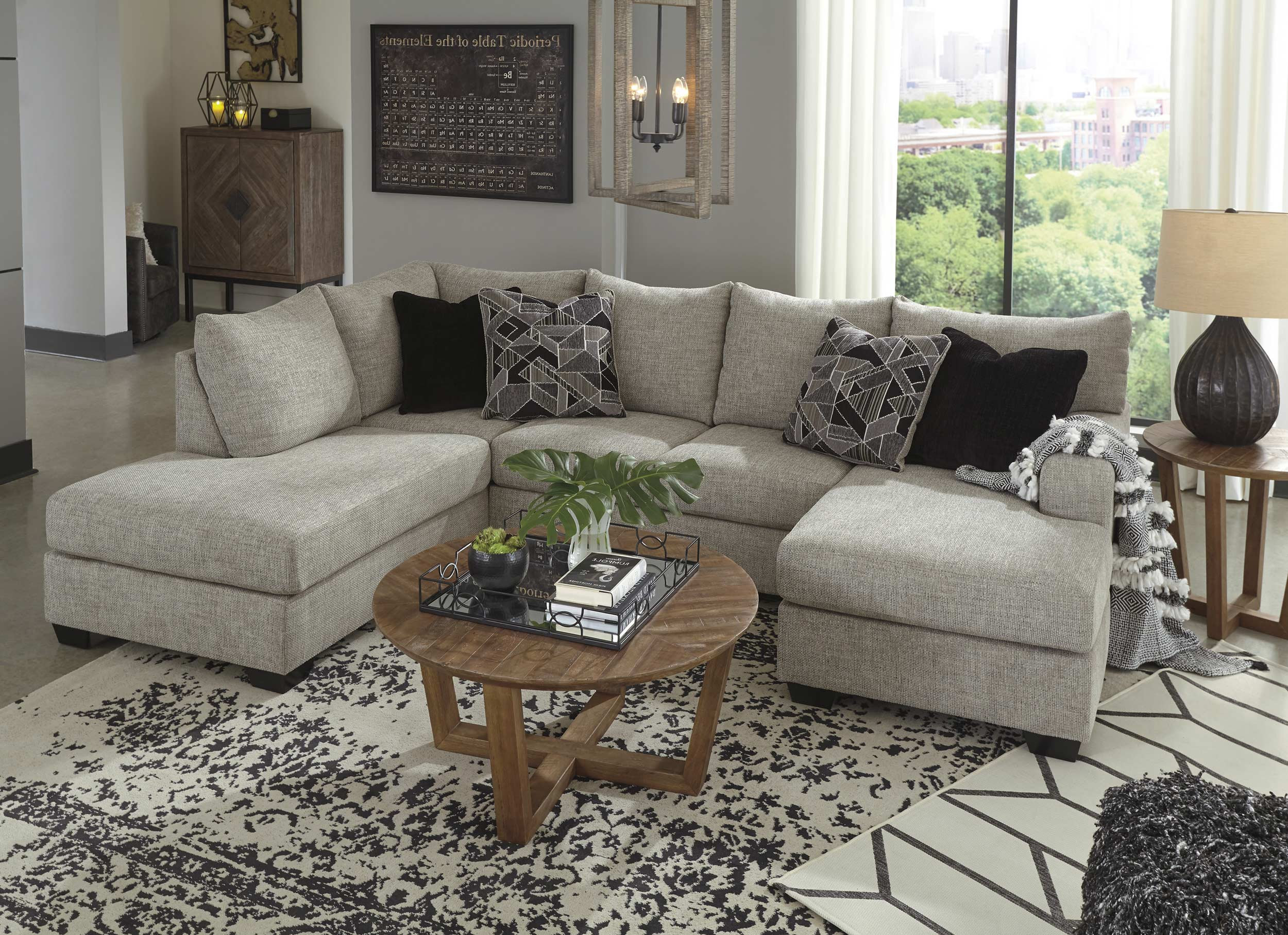 Megginson 2-Piece Polyester Sectional w/RAF Sofa Chaise