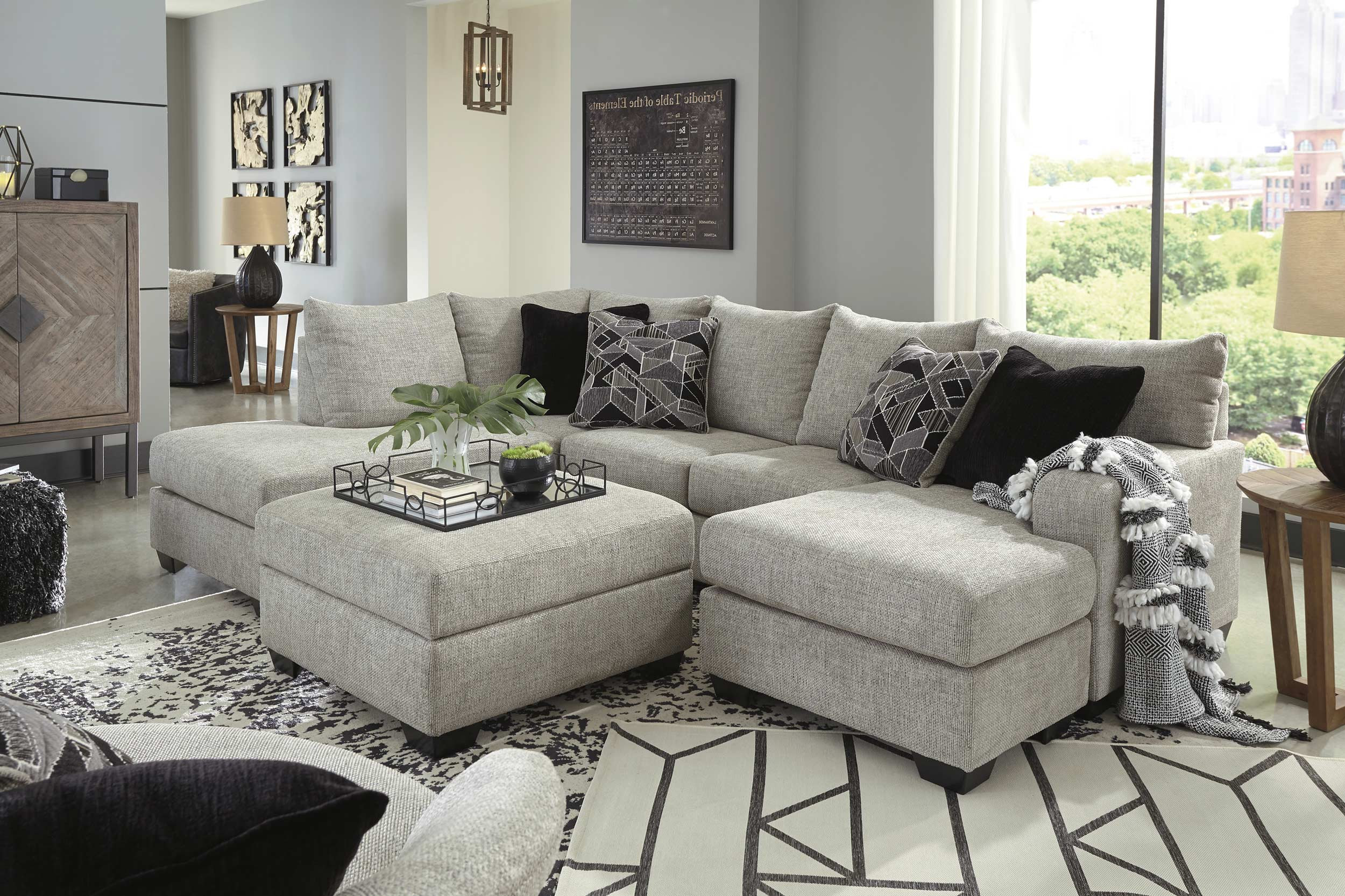 Megginson 2-Piece Polyester Sectional w/RAF Sofa Chaise