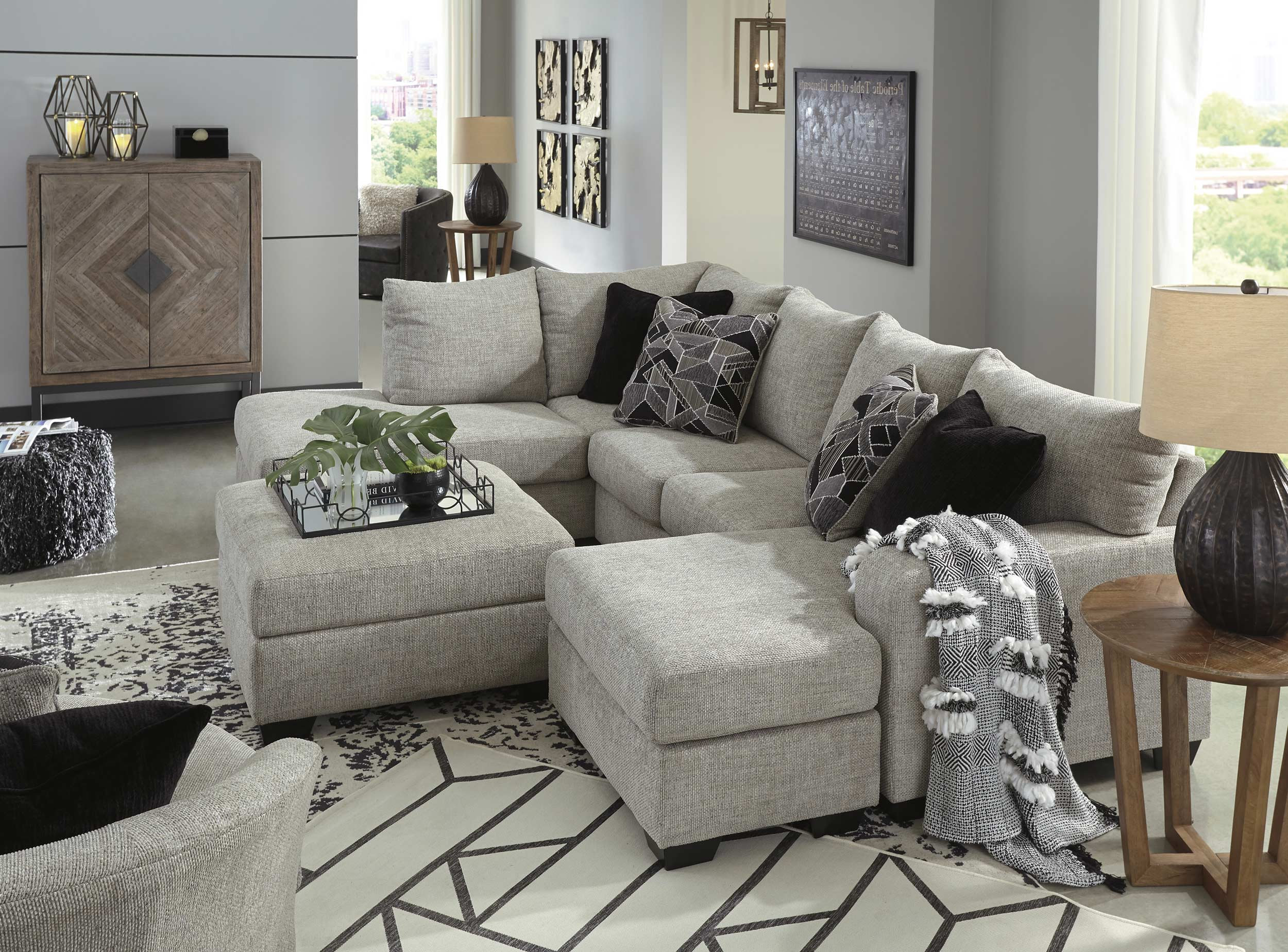 Megginson 2-Piece Polyester Sectional w/RAF Sofa Chaise