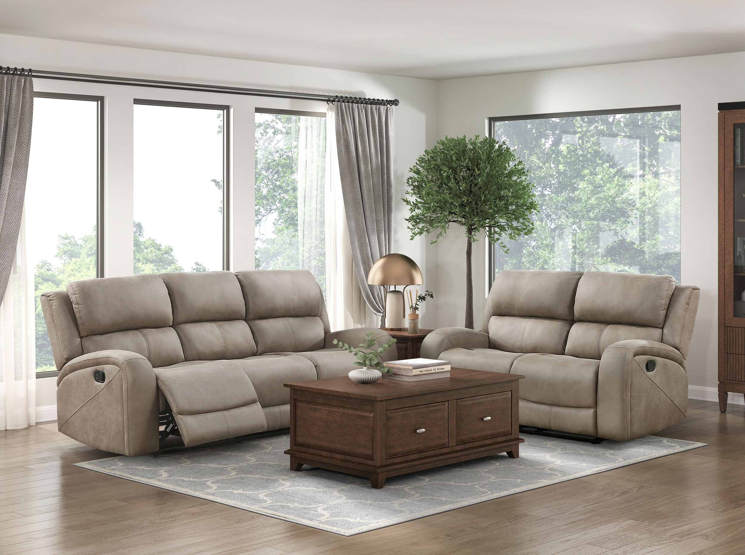 Pagosa Microfiber Double Reclining Sofa