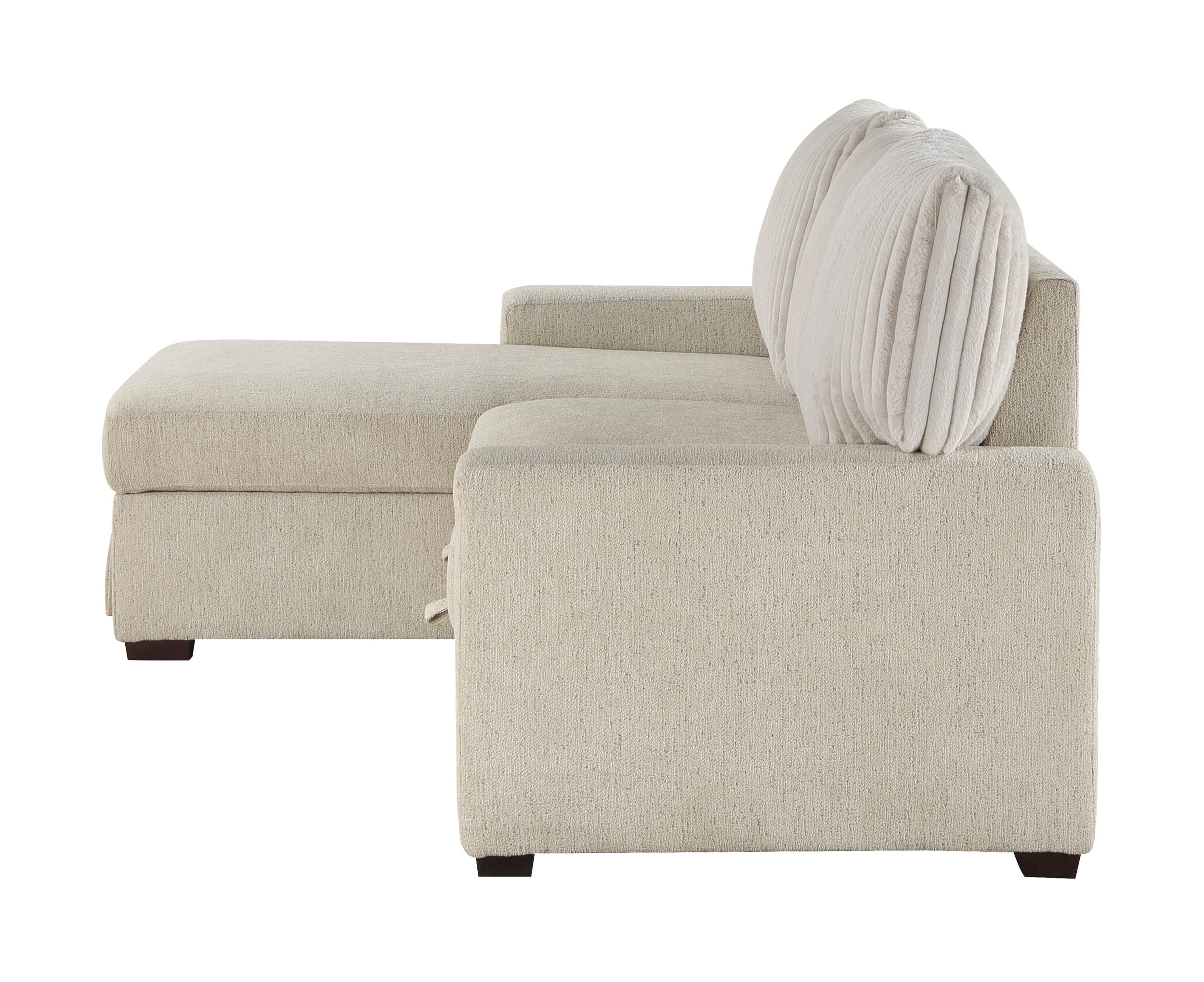 Gallatin Boucle/Corduroy 2‑Piece Sectional with Left Chaise & Pull‑out Bed