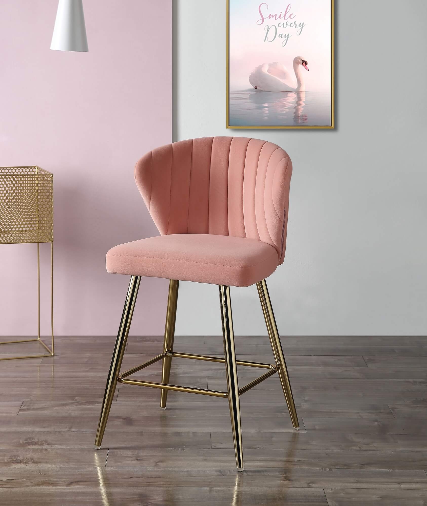 Rizgek Fabric/Metal Counter Chair