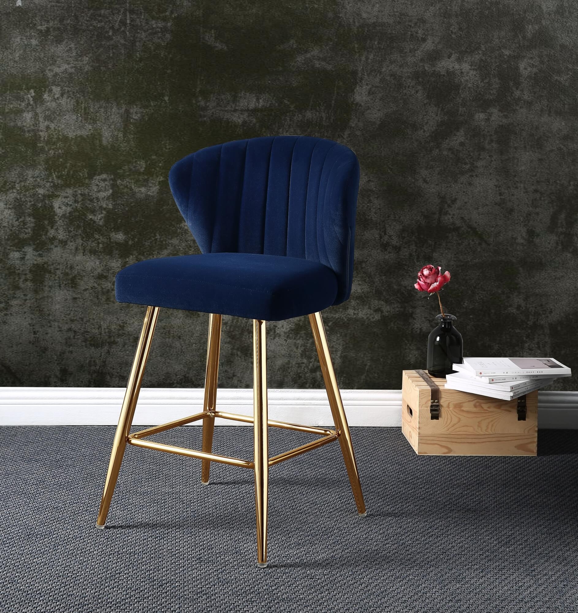 Rizgek Fabric/Metal Counter Chair