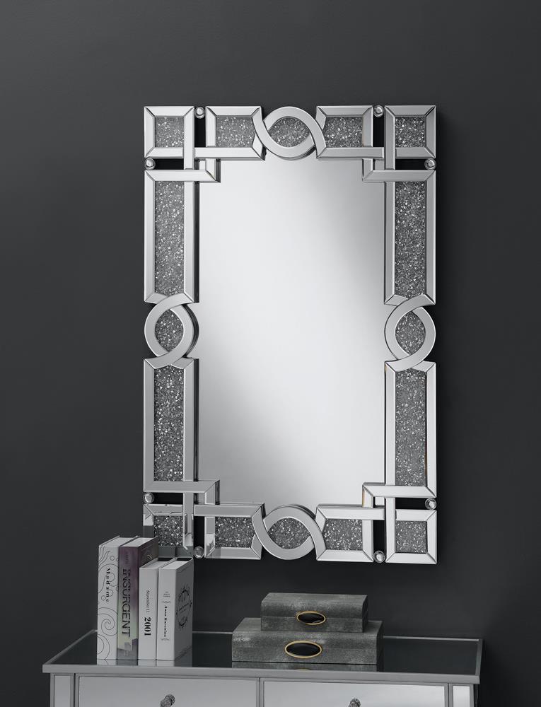 Jackie Interlocking Wall Mirror with Iridescent Panels and Beads