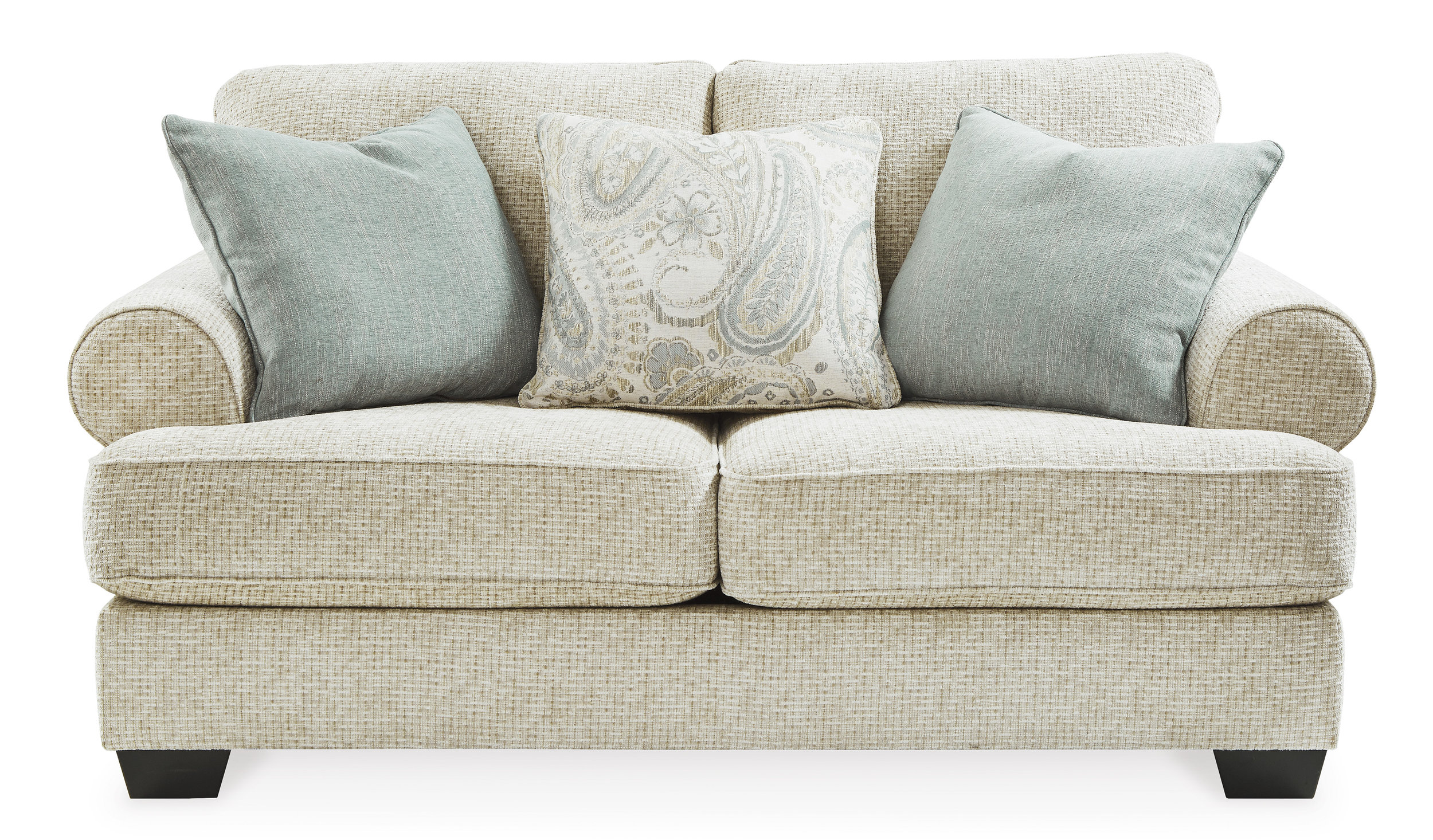 Monaghan Transitional Loveseat | Sandstone Chenille Upholstery