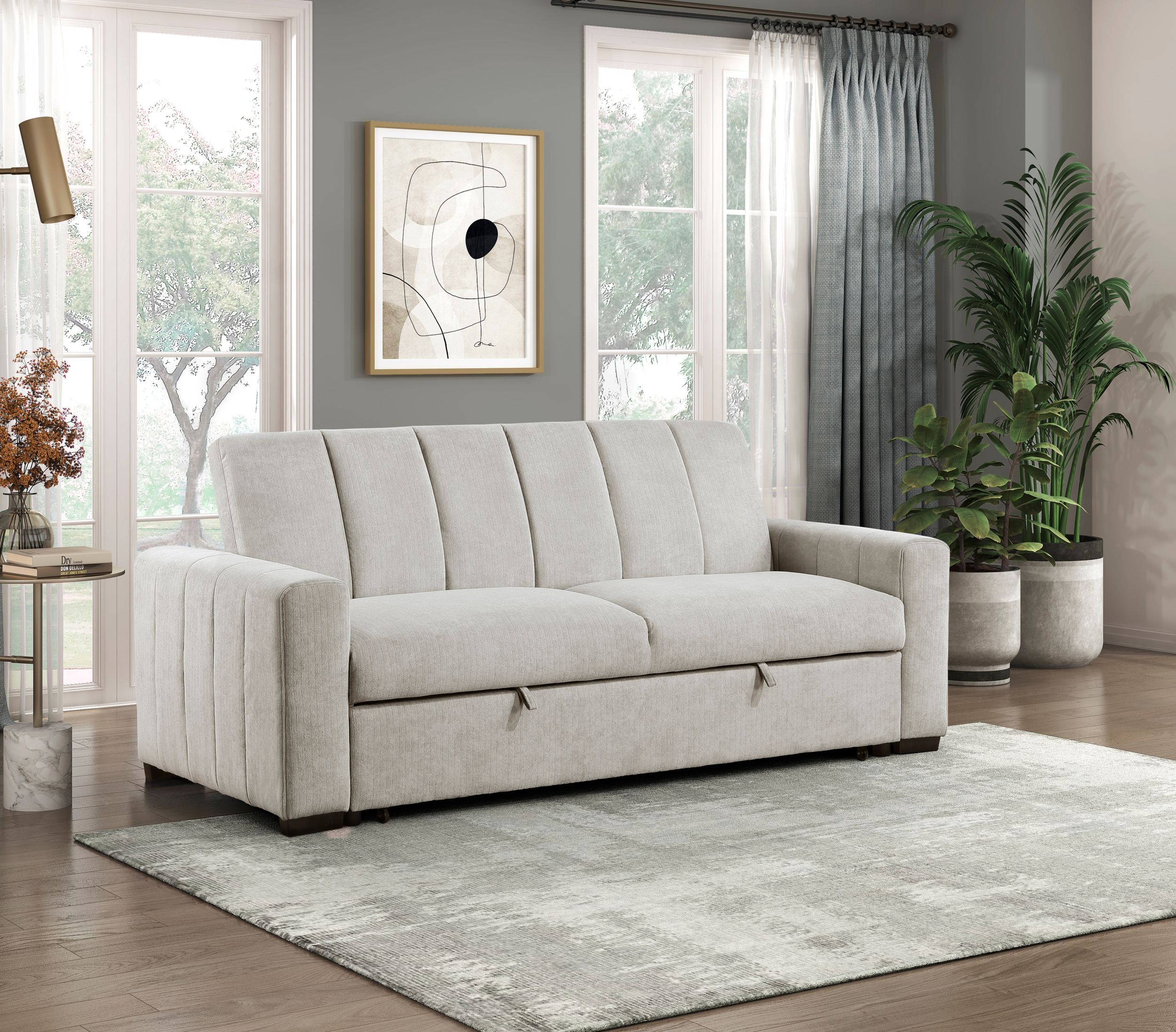 Michah Polyester Convertible Sofa with Pull‑out Bed