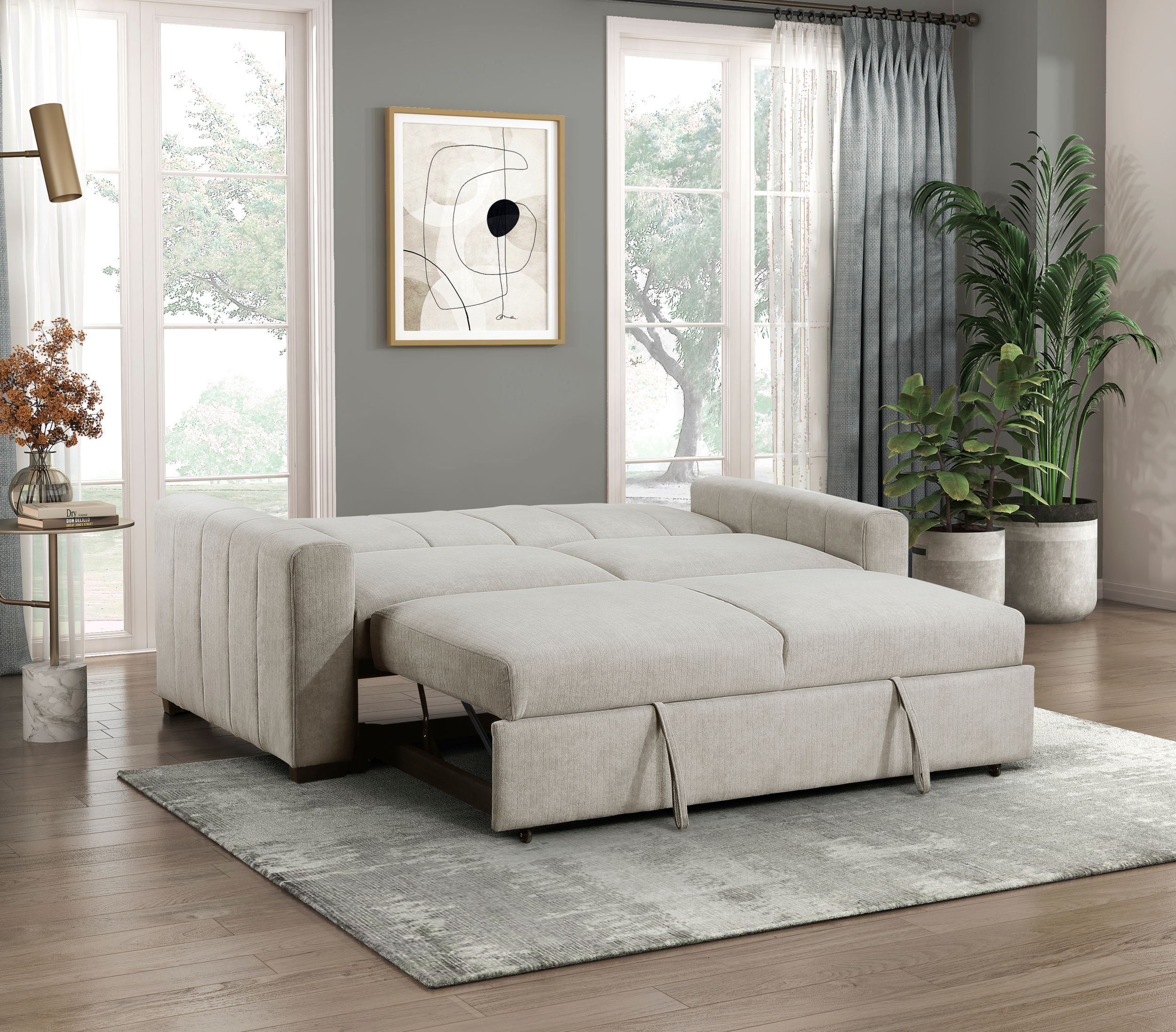 Michah Polyester Convertible Sofa with Pull‑out Bed