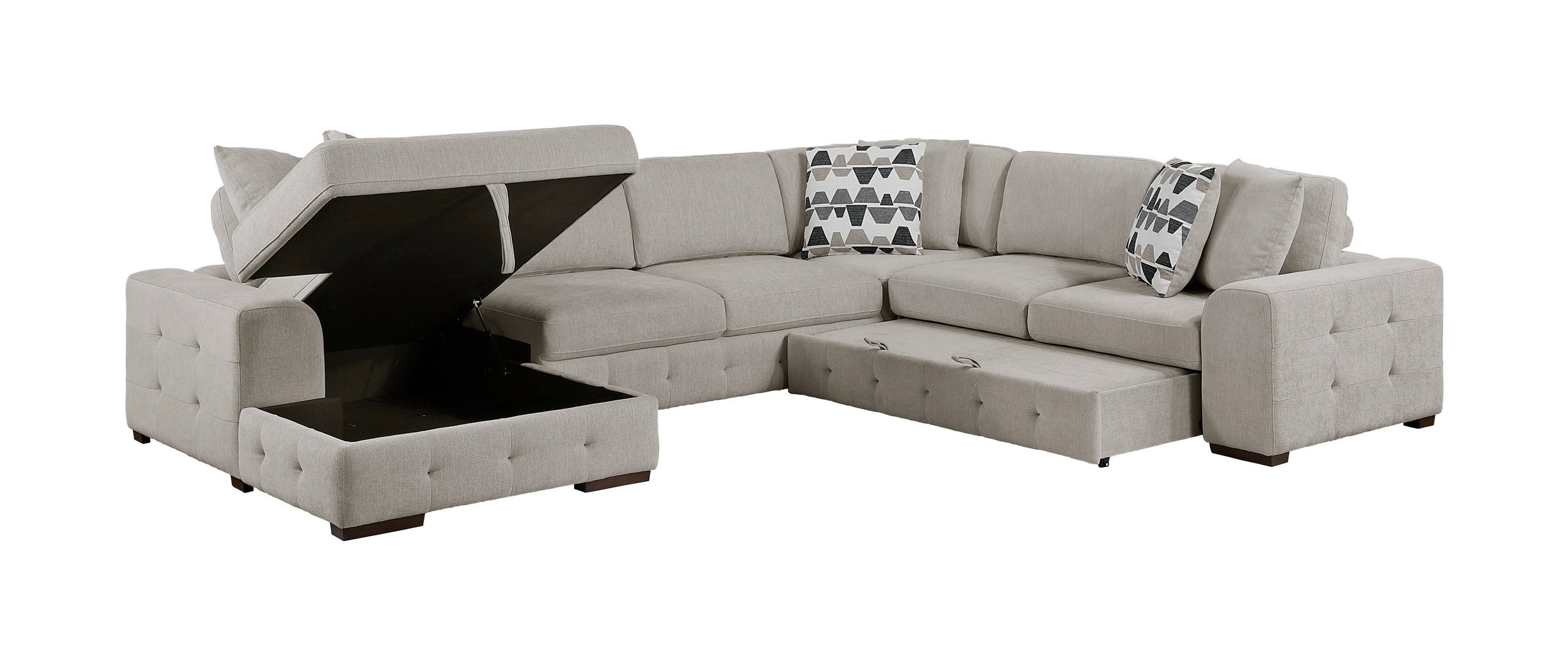 Raife U-Shaped Chenille 4-Piece Sectional