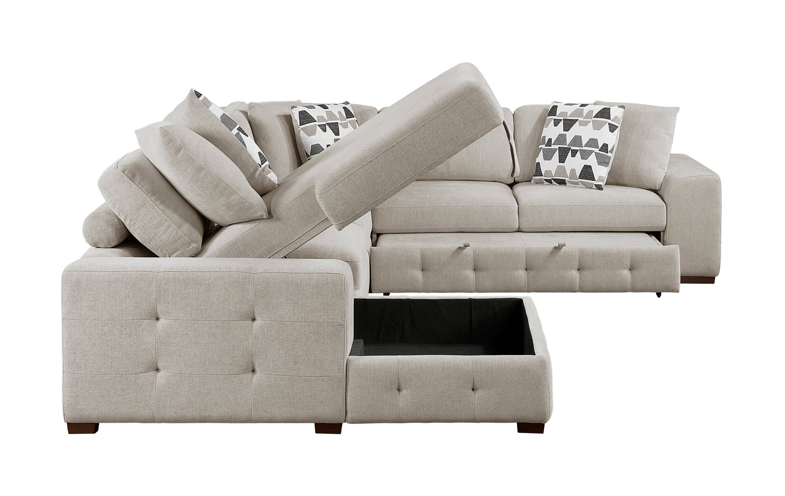 Raife U-Shaped Chenille 4-Piece Sectional with Left Chaise