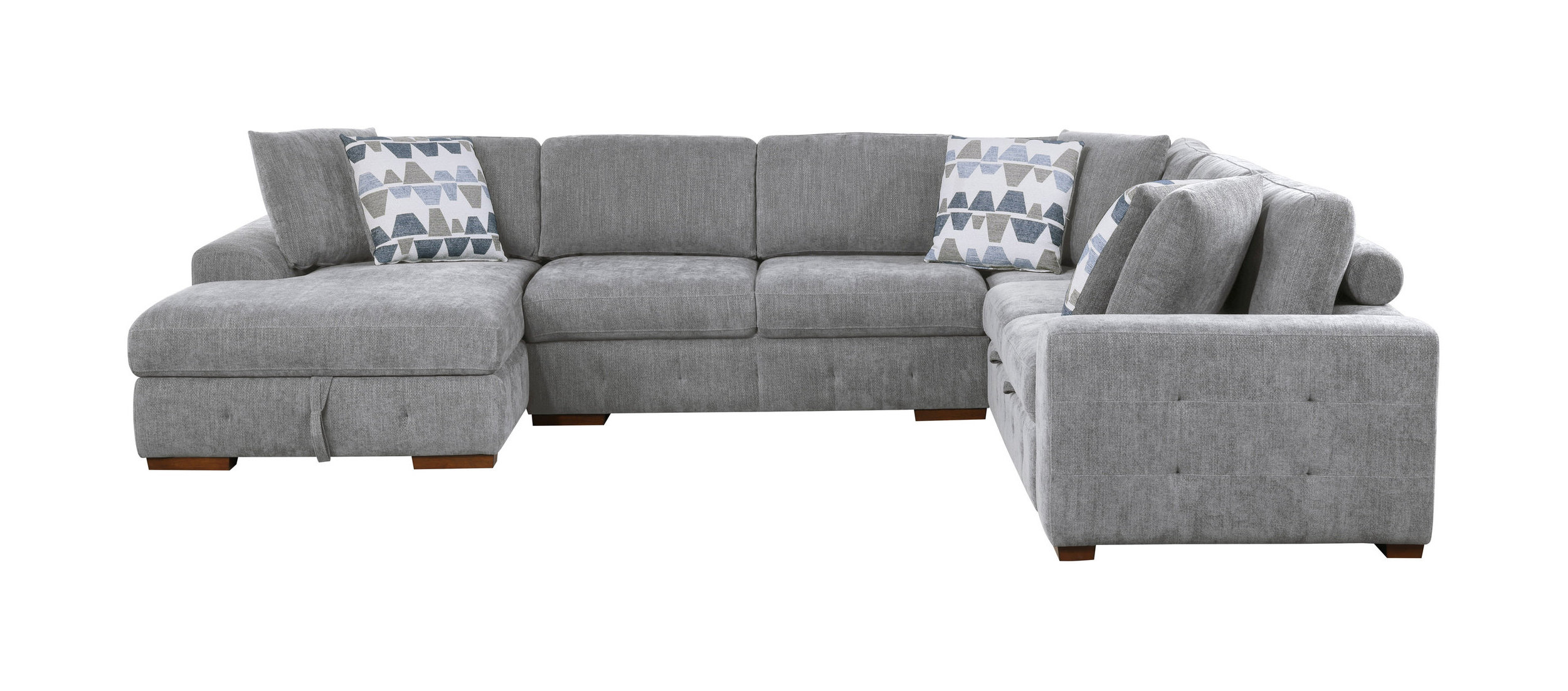Raife U-Shaped Chenille 4-Piece Sectional with Left Chaise