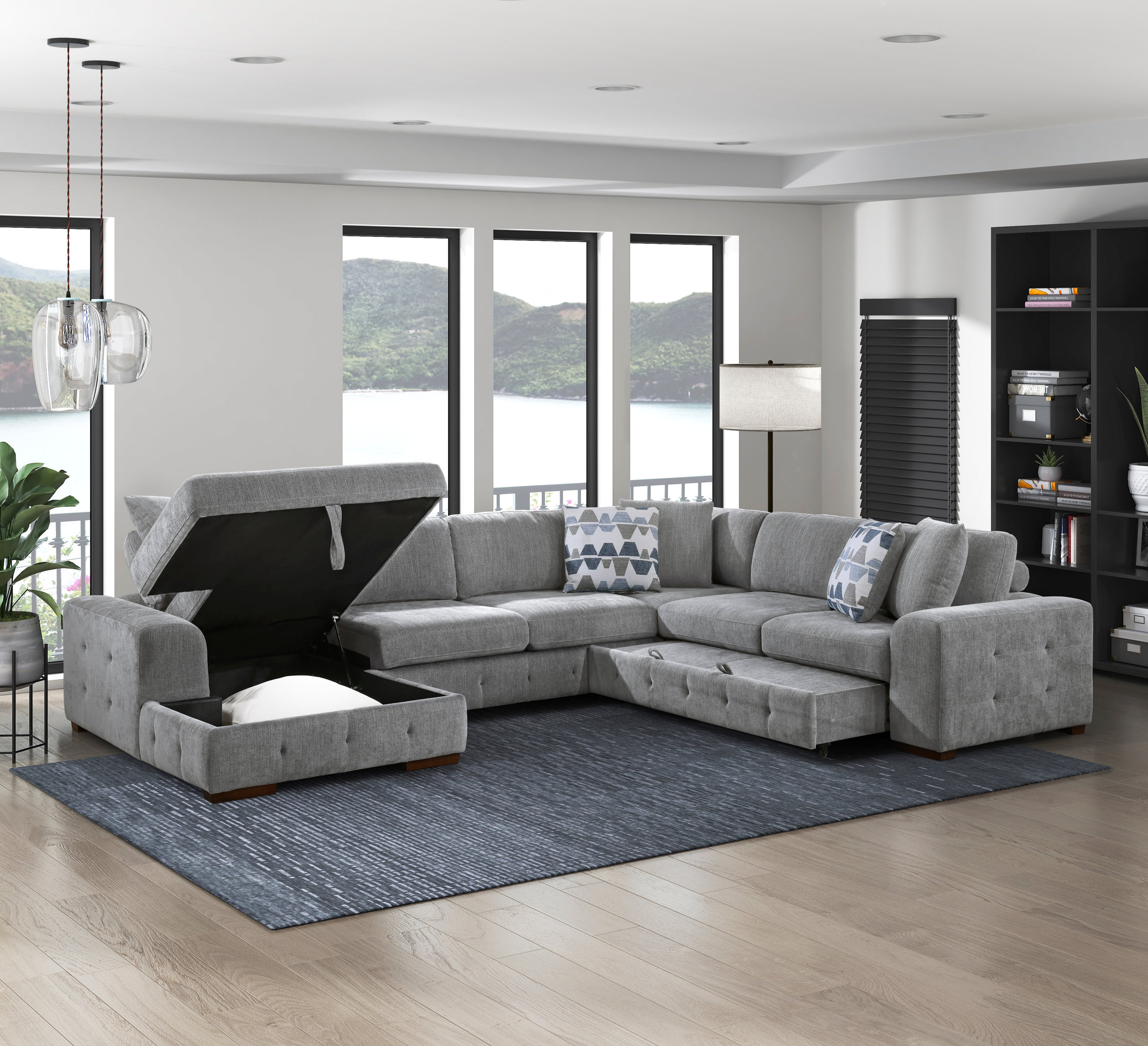 Raife U-Shaped Chenille 4-Piece Sectional