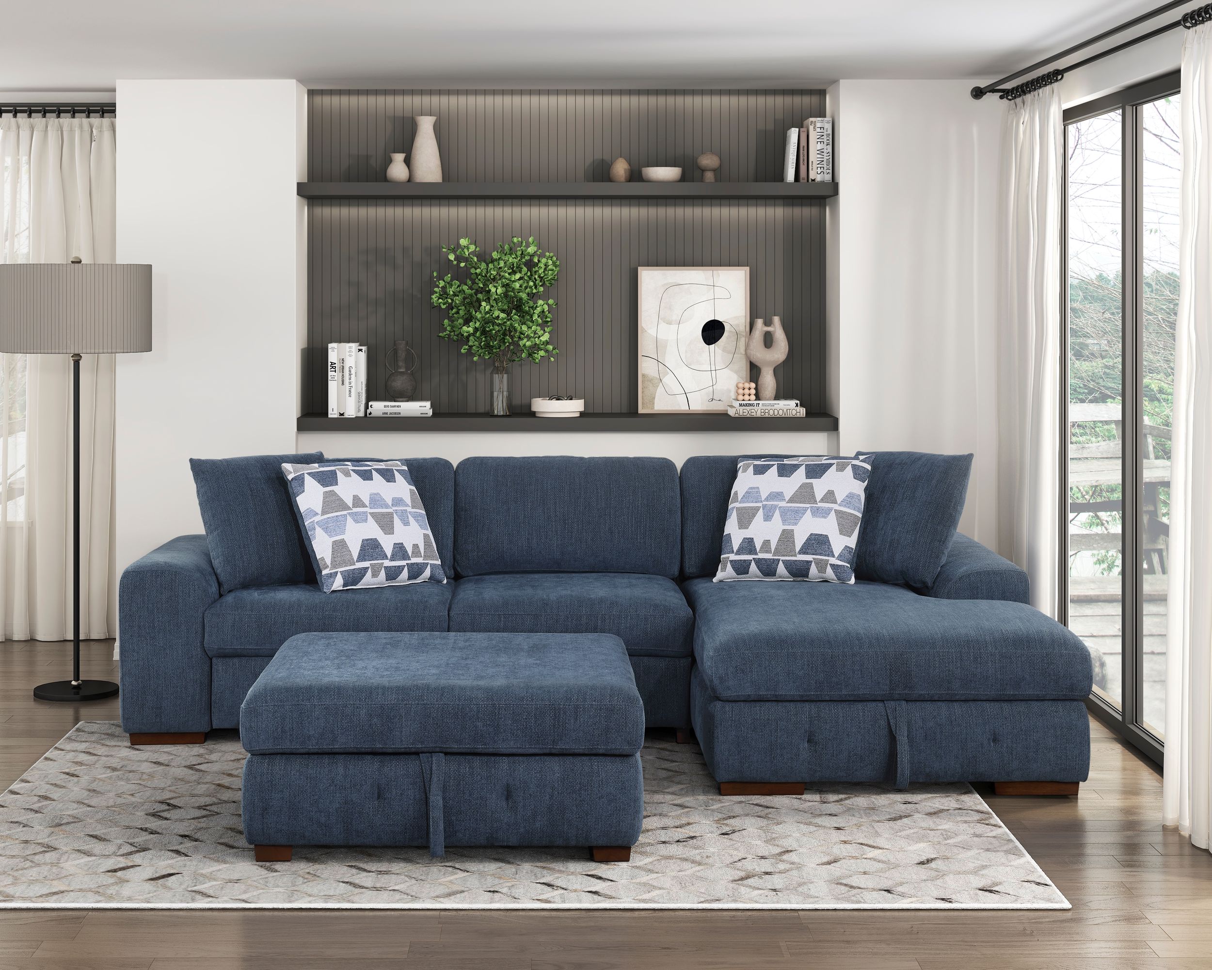 Raife Chenille 2-Piece Sectional Sofa Chaise