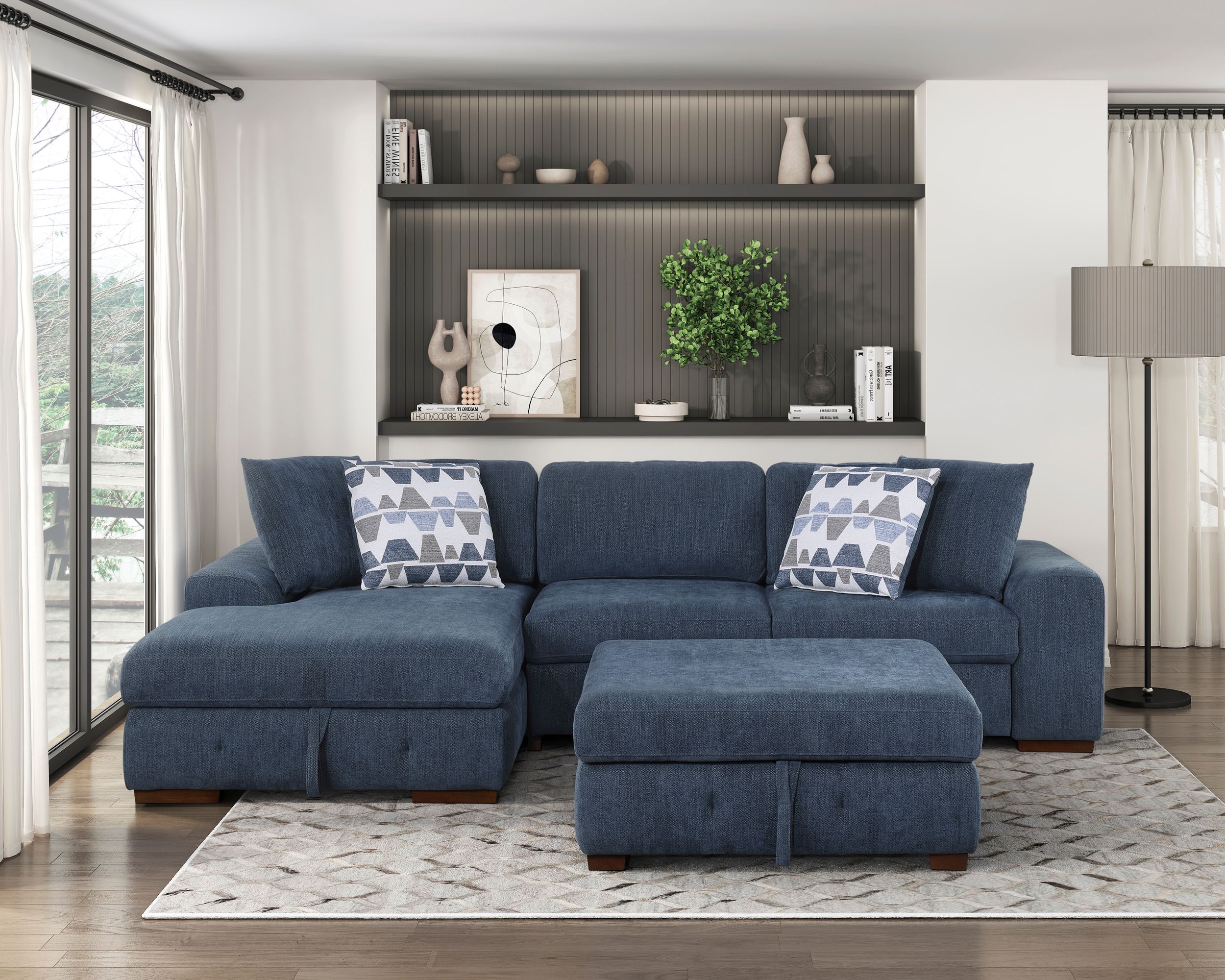 Raife U-Shaped Chenille 4-Piece Sectional