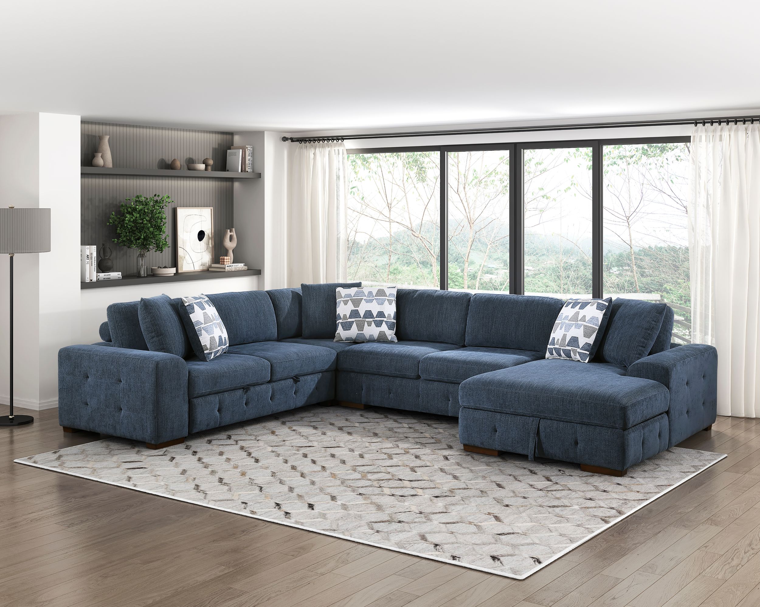Raife U-Shaped Chenille 4-Piece Sectional