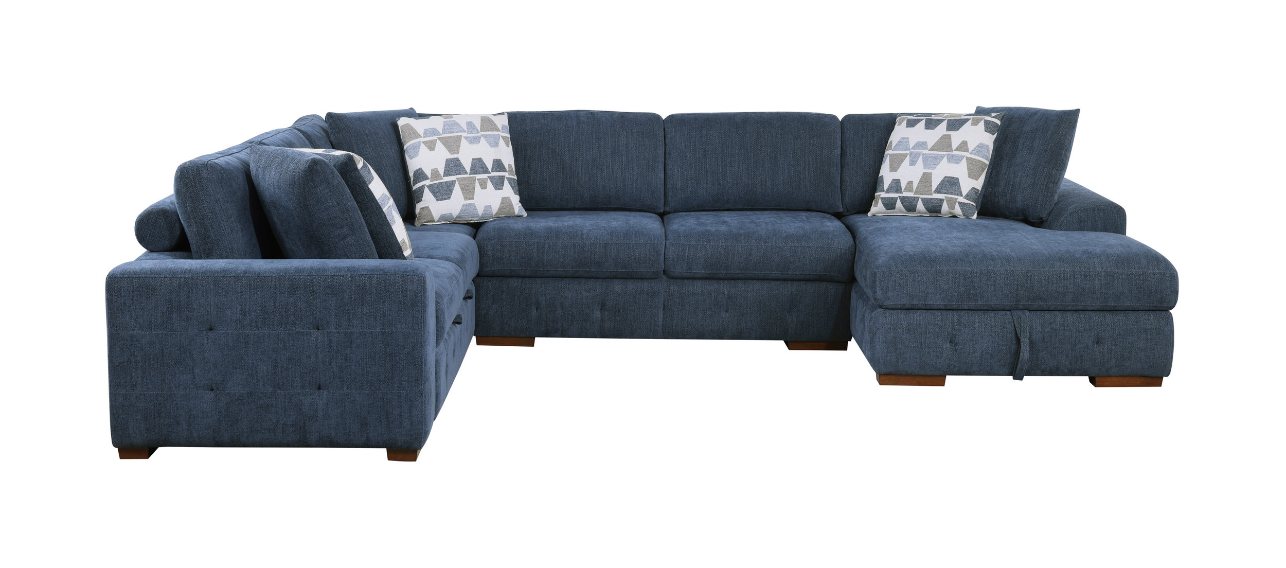 Raife U-Shaped Chenille 4-Piece Sectional with Right Chaise