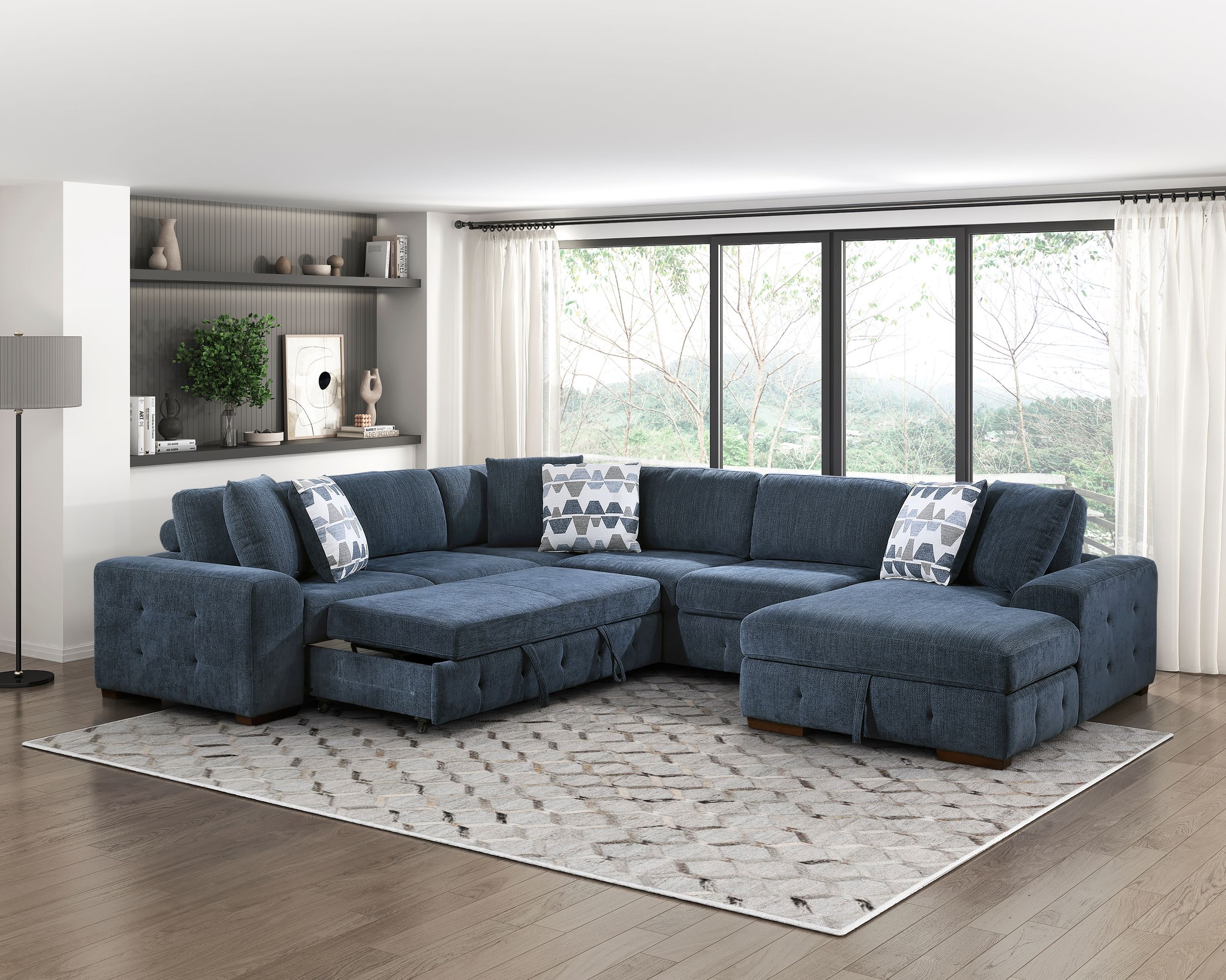 Raife U-Shaped Chenille 4-Piece Sectional