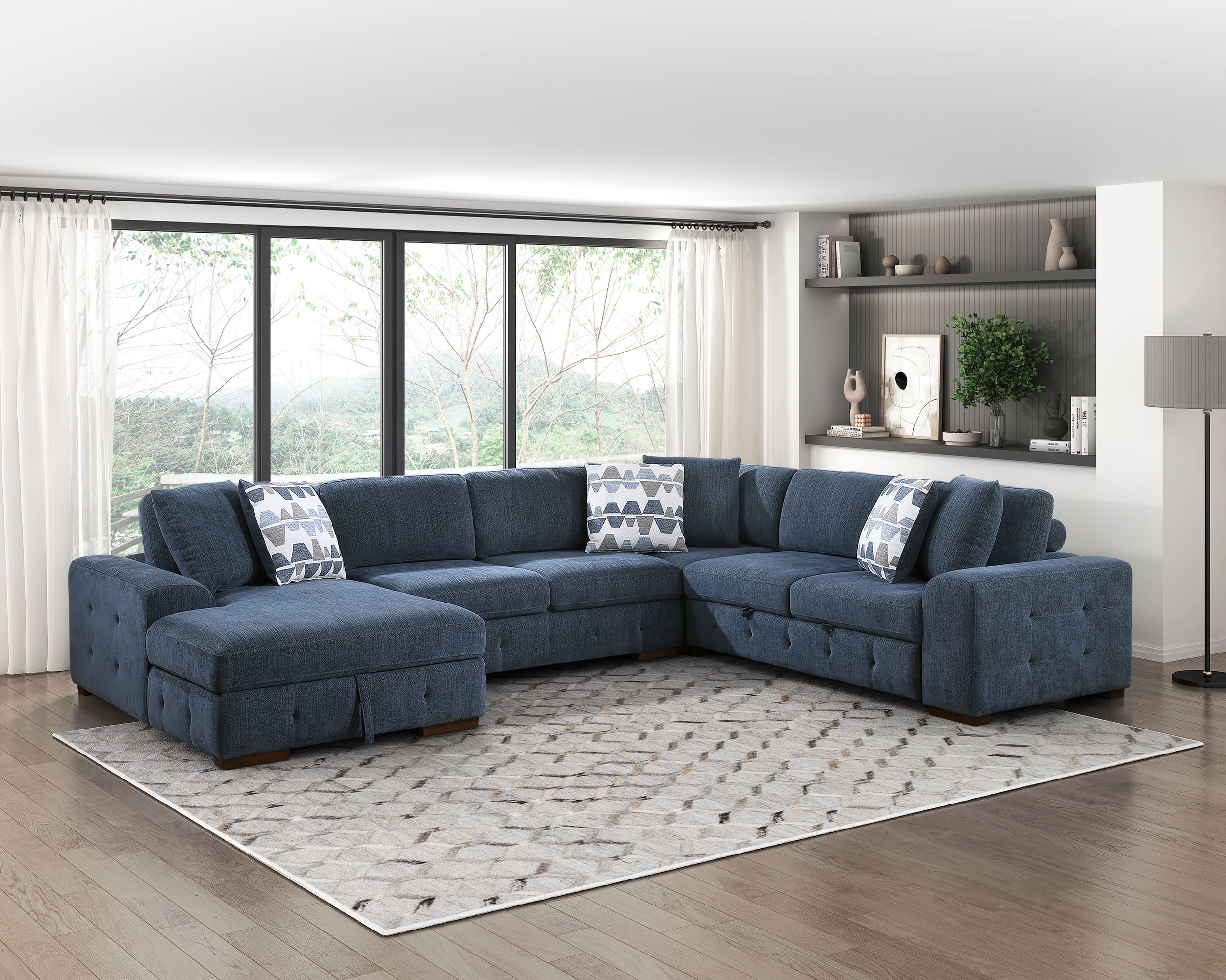 Raife U-Shaped Chenille 4-Piece Sectional
