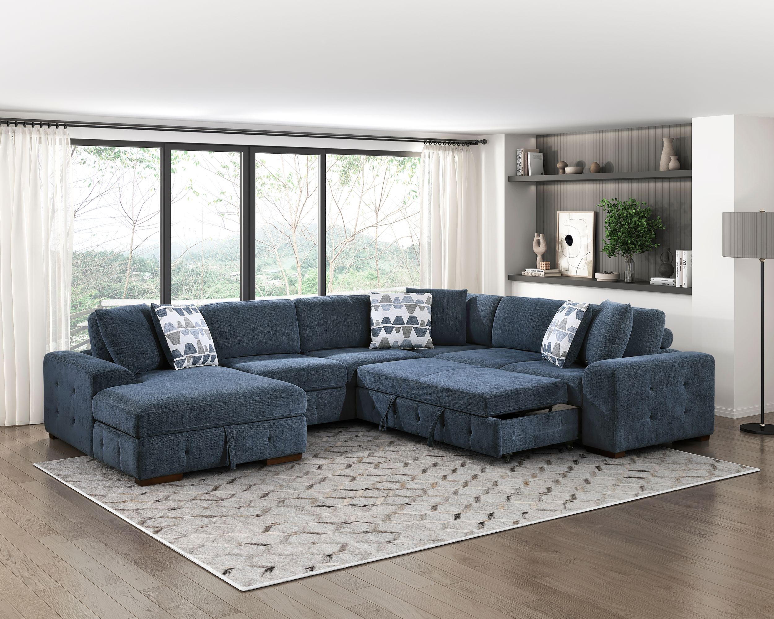 Raife U-Shaped Chenille 4-Piece Sectional