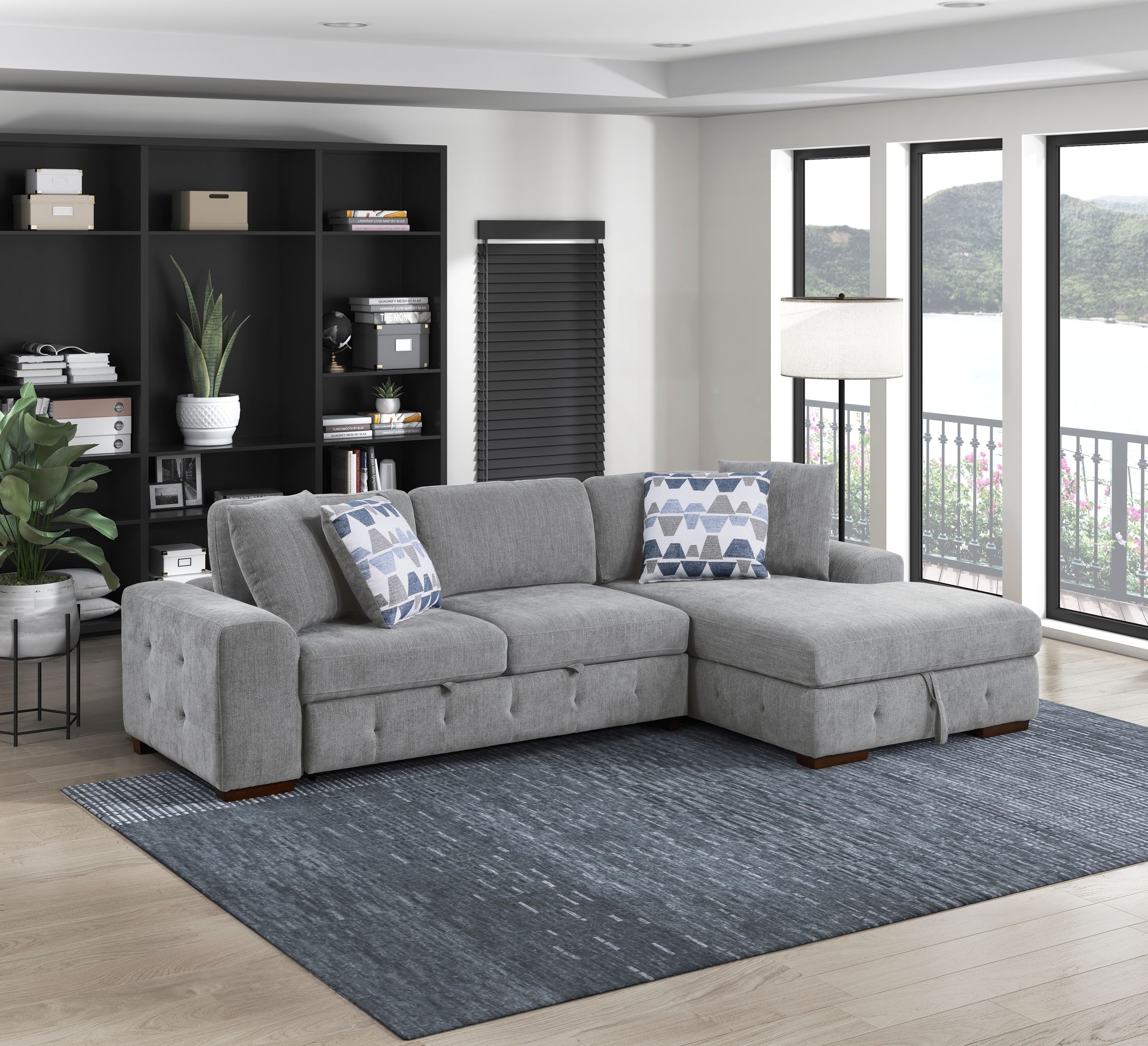 Raife Chenille 2-Piece Sectional Sofa with Right Chaise