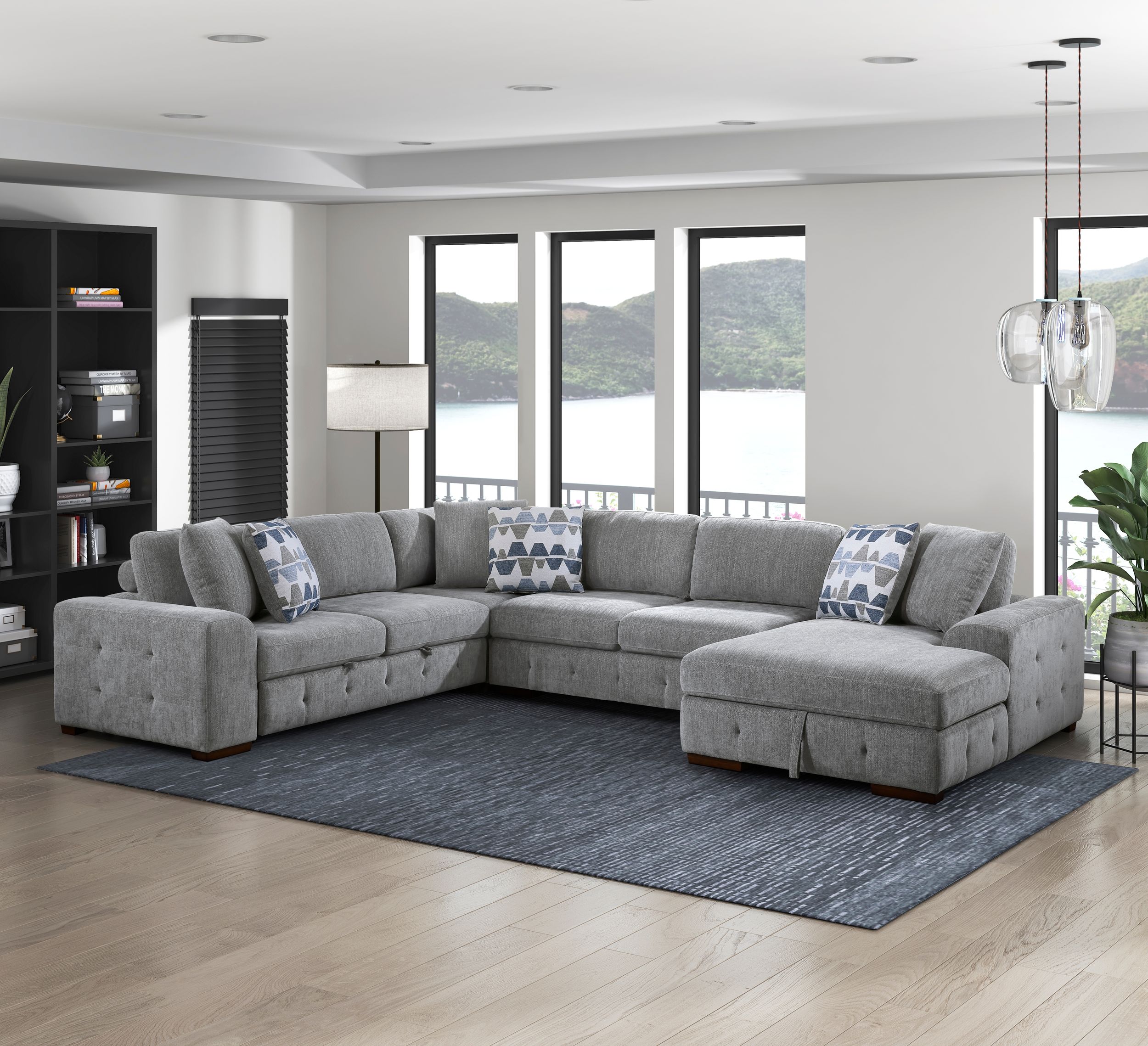 Raife U-Shaped Chenille 4-Piece Sectional