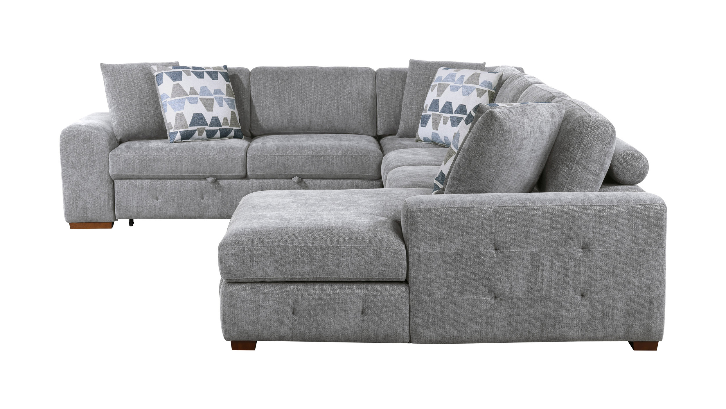 Raife U-Shaped Chenille 4-Piece Sectional with Right Chaise