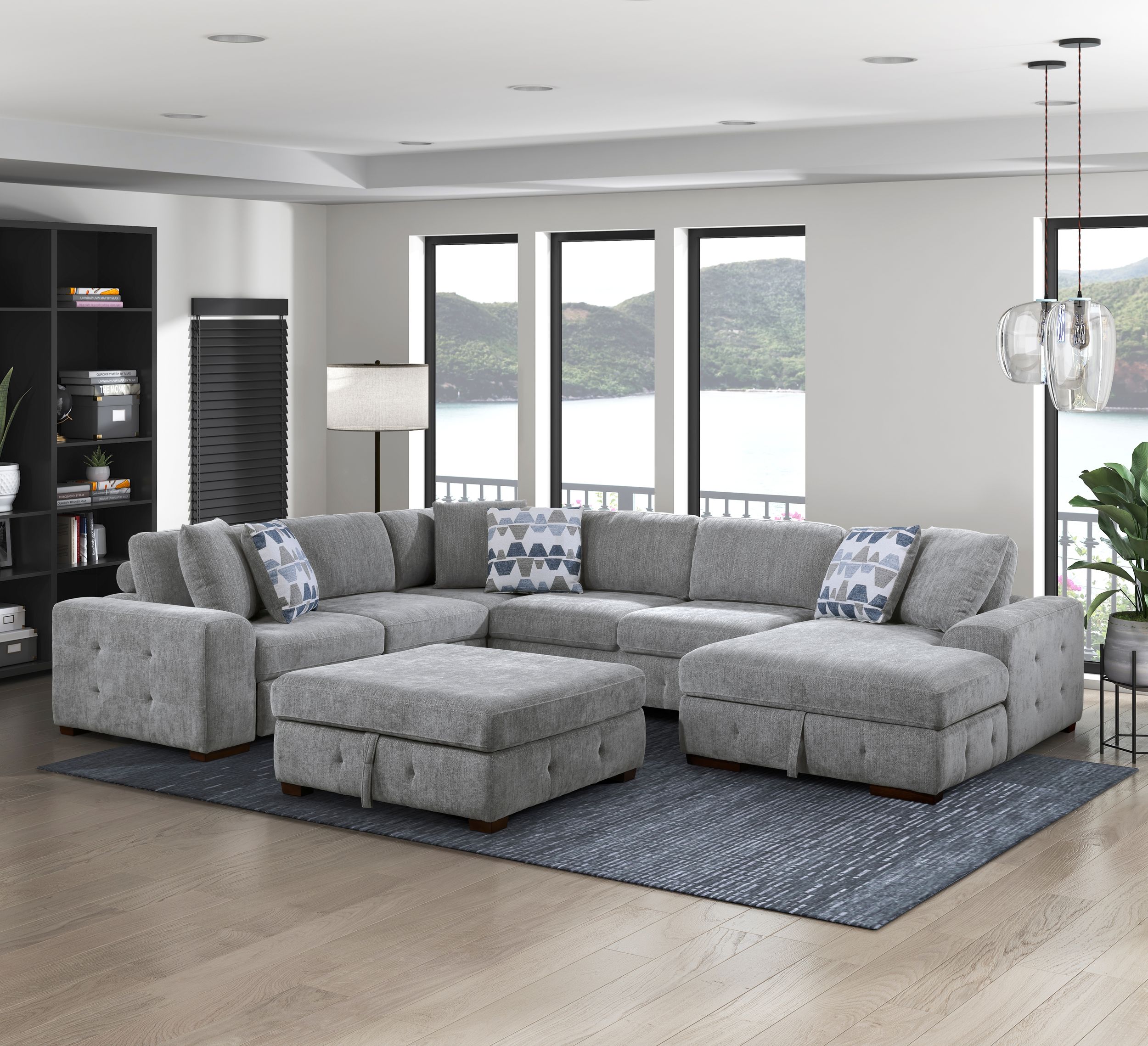 Raife Square Chenille Storage Ottoman