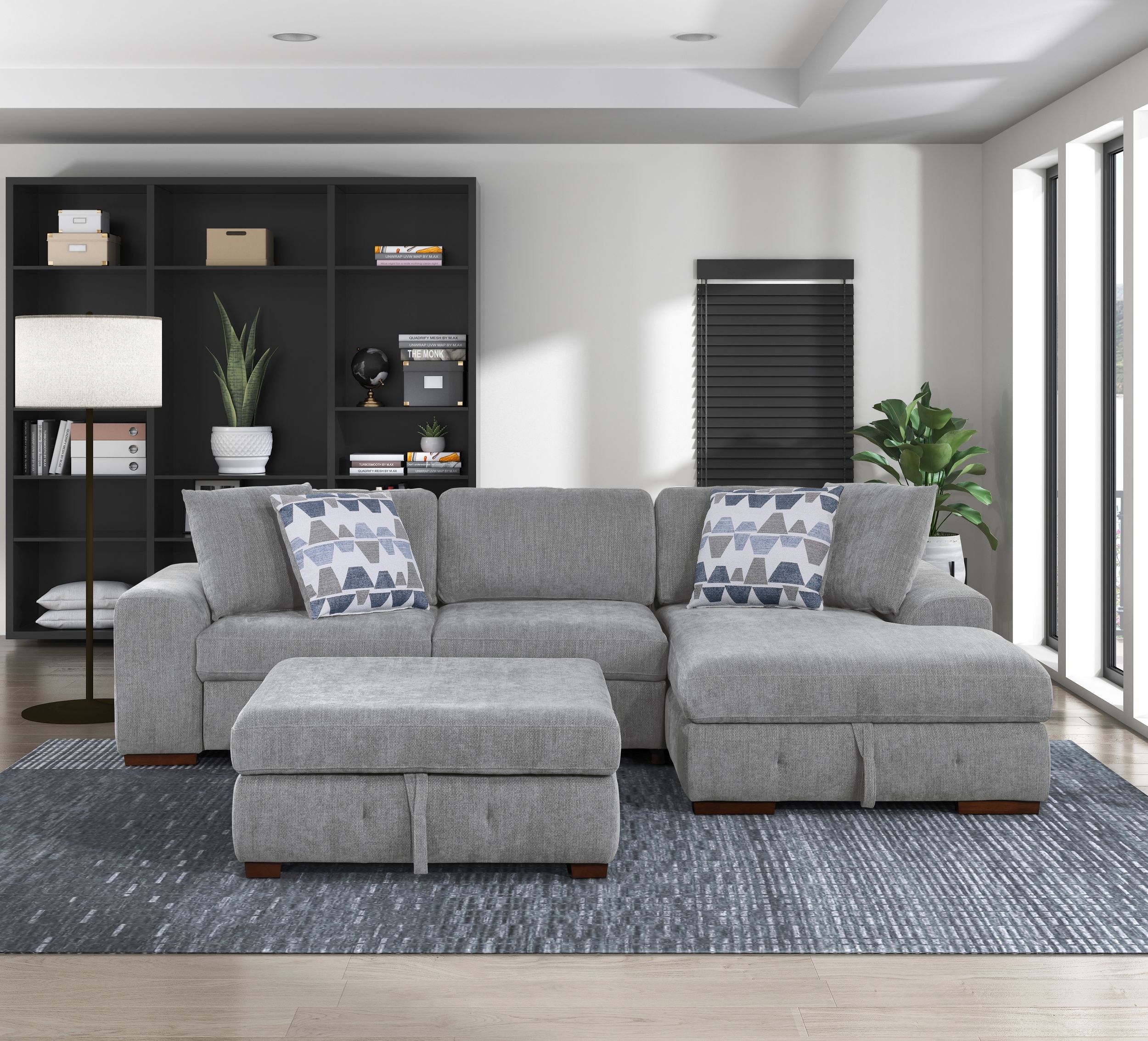 Raife U-Shaped Chenille 4-Piece Sectional
