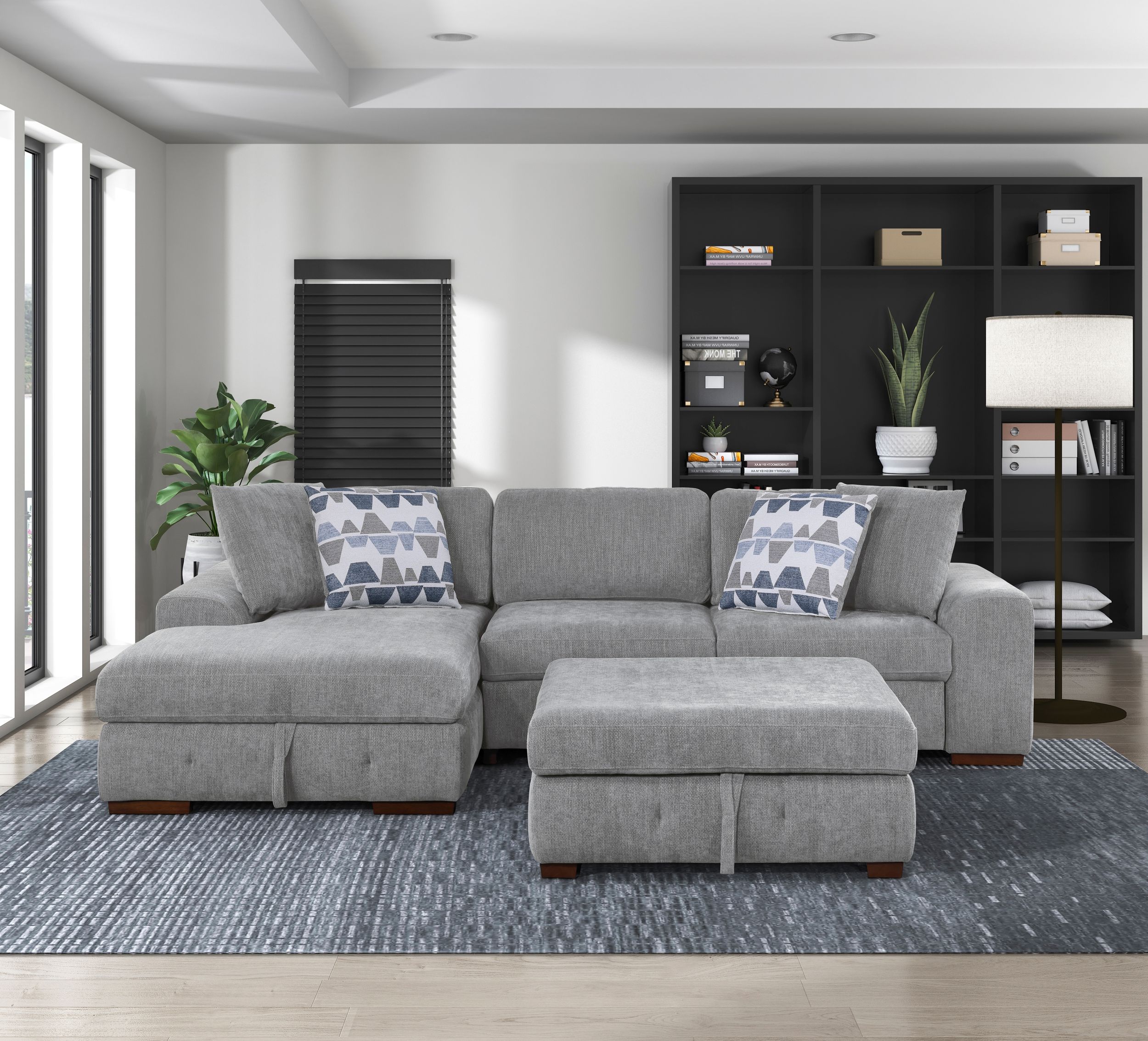 Raife U-Shaped Chenille 4-Piece Sectional