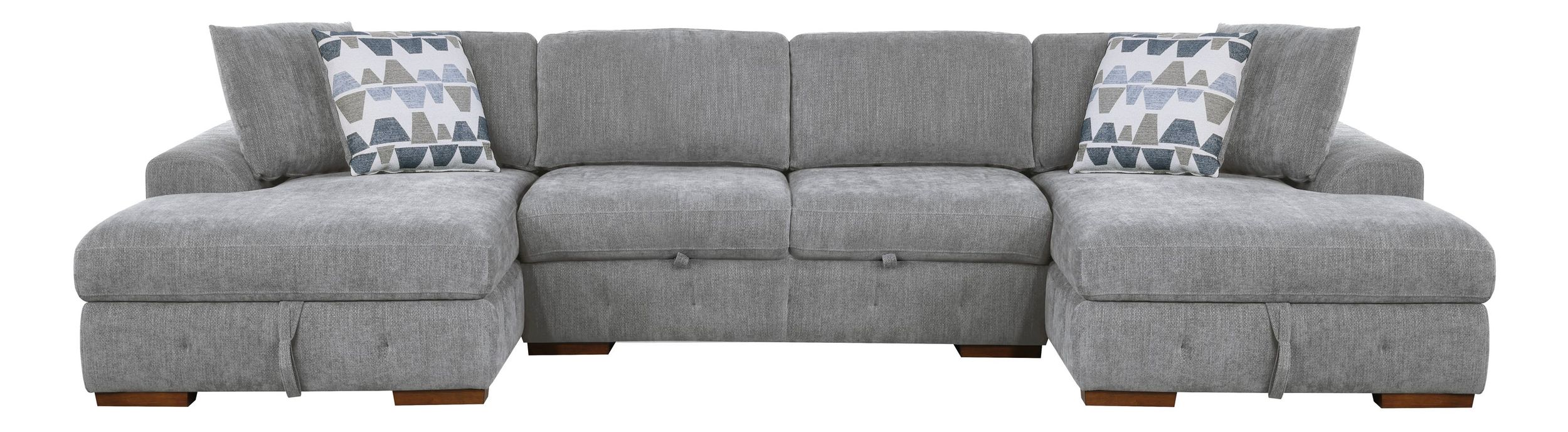 Raife Chenille 3-Piece Double Chaise Sectional Sofa