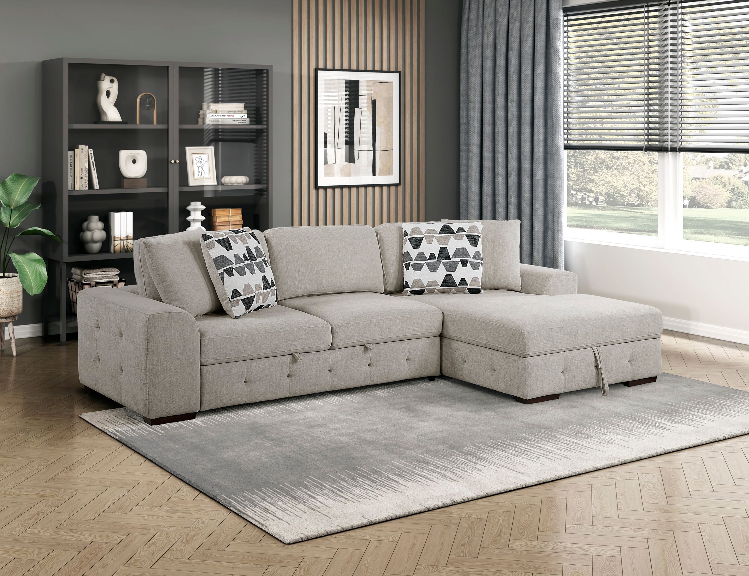 Raife Chenille 2-Piece Sectional Sofa Chaise