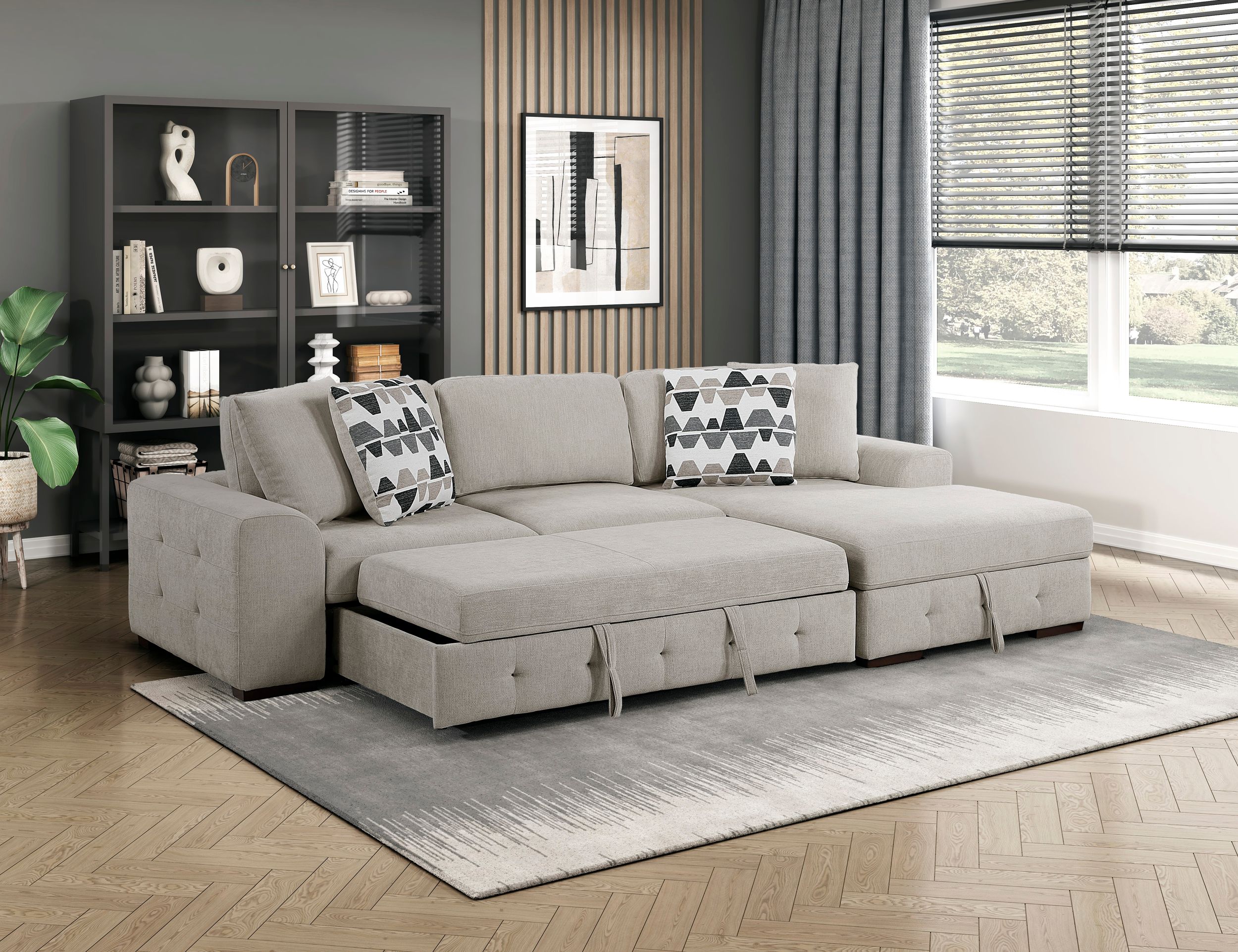 Raife Chenille 2-Piece Sectional Sofa Chaise