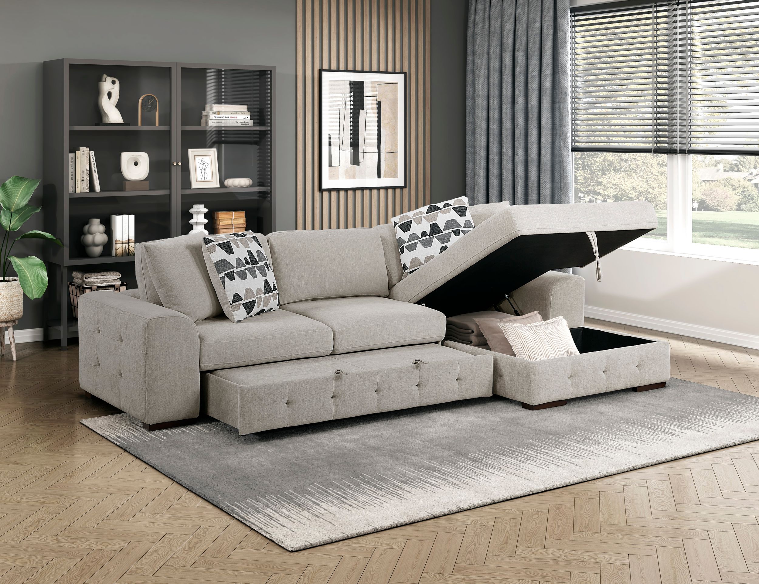Raife Chenille 2-Piece Sectional Sofa Chaise