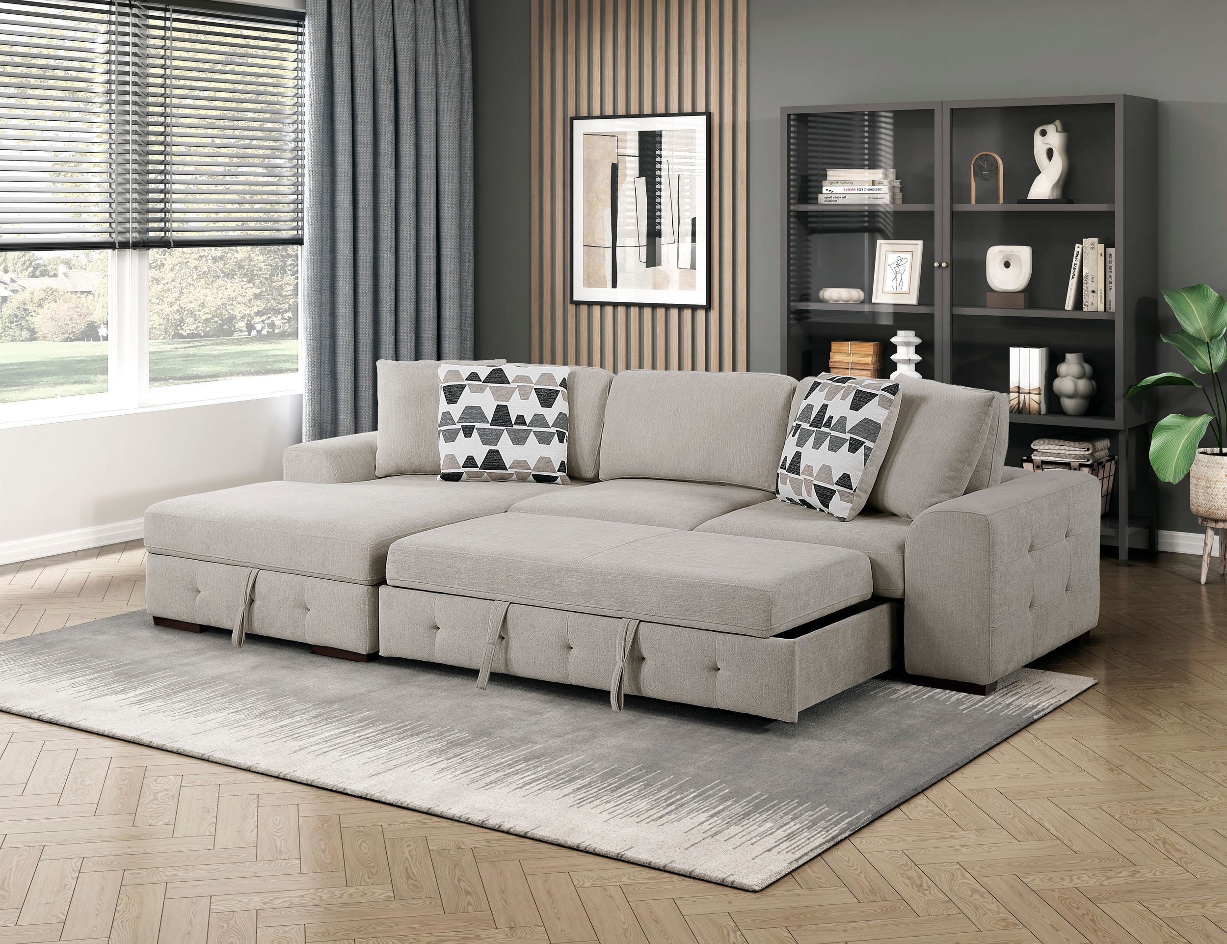 Raife Chenille 2-Piece Sectional Sofa Chaise