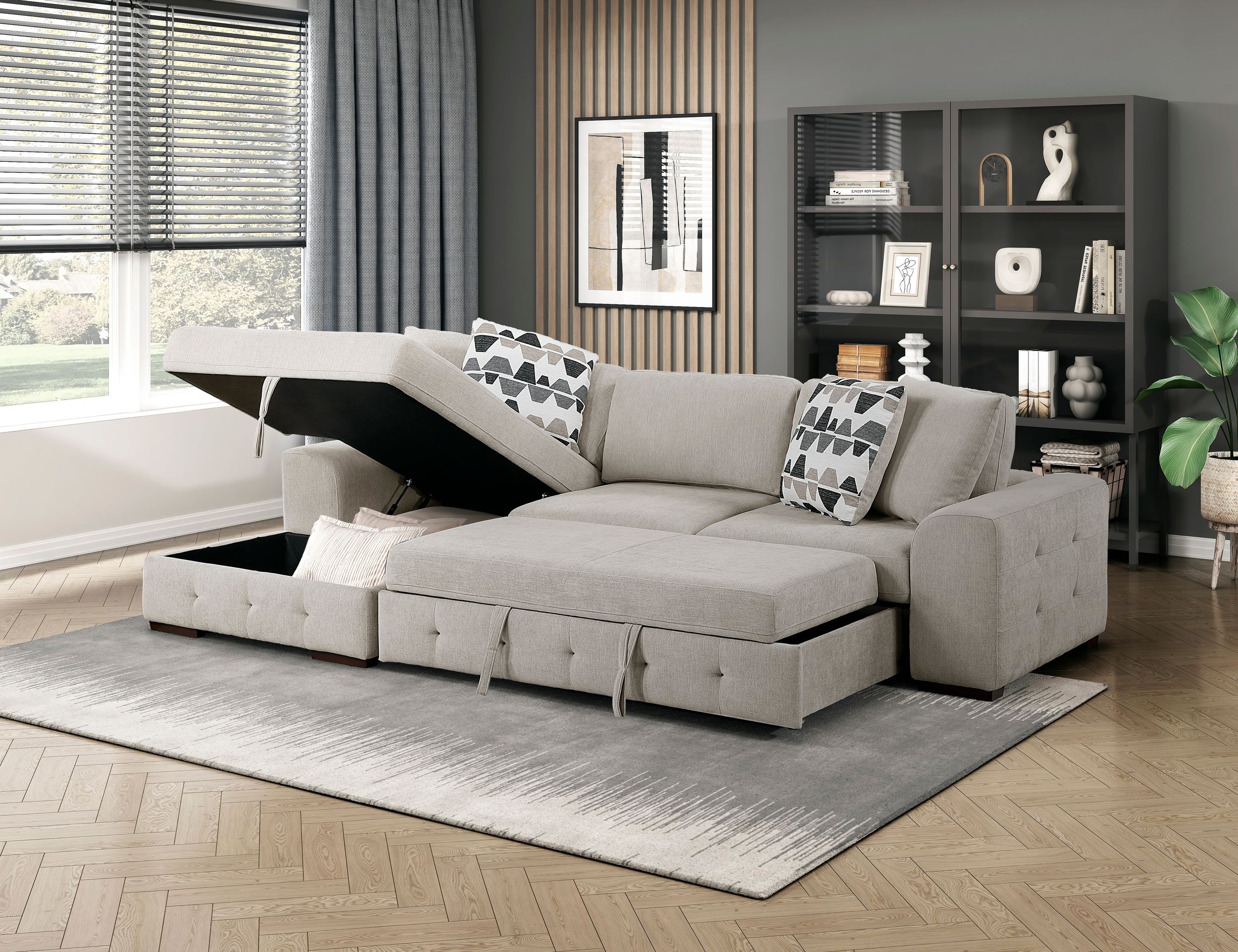 Raife Chenille 2-Piece Sectional Sofa Chaise