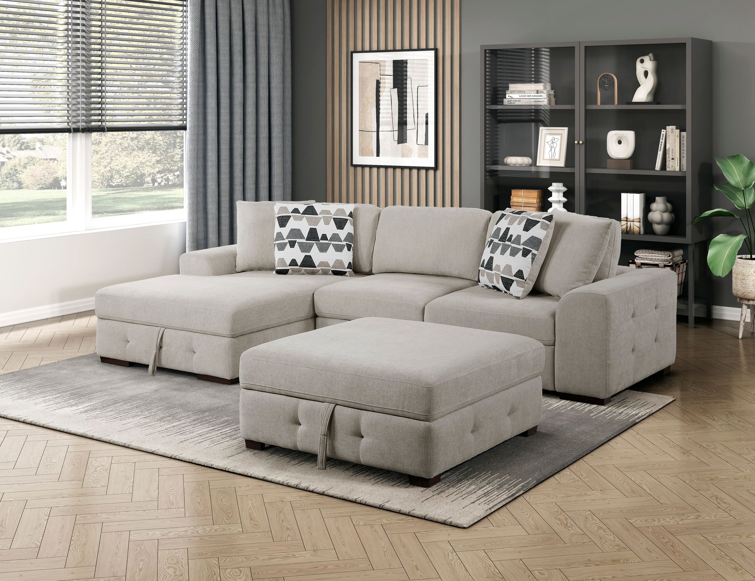 Raife Chenille 2-Piece Sectional Sofa Chaise