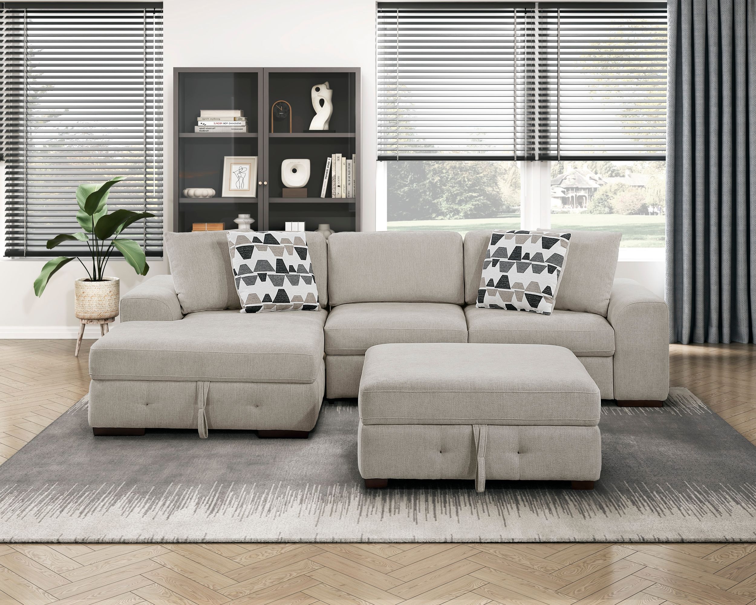 Raife Chenille 2-Piece Sectional Sofa Chaise