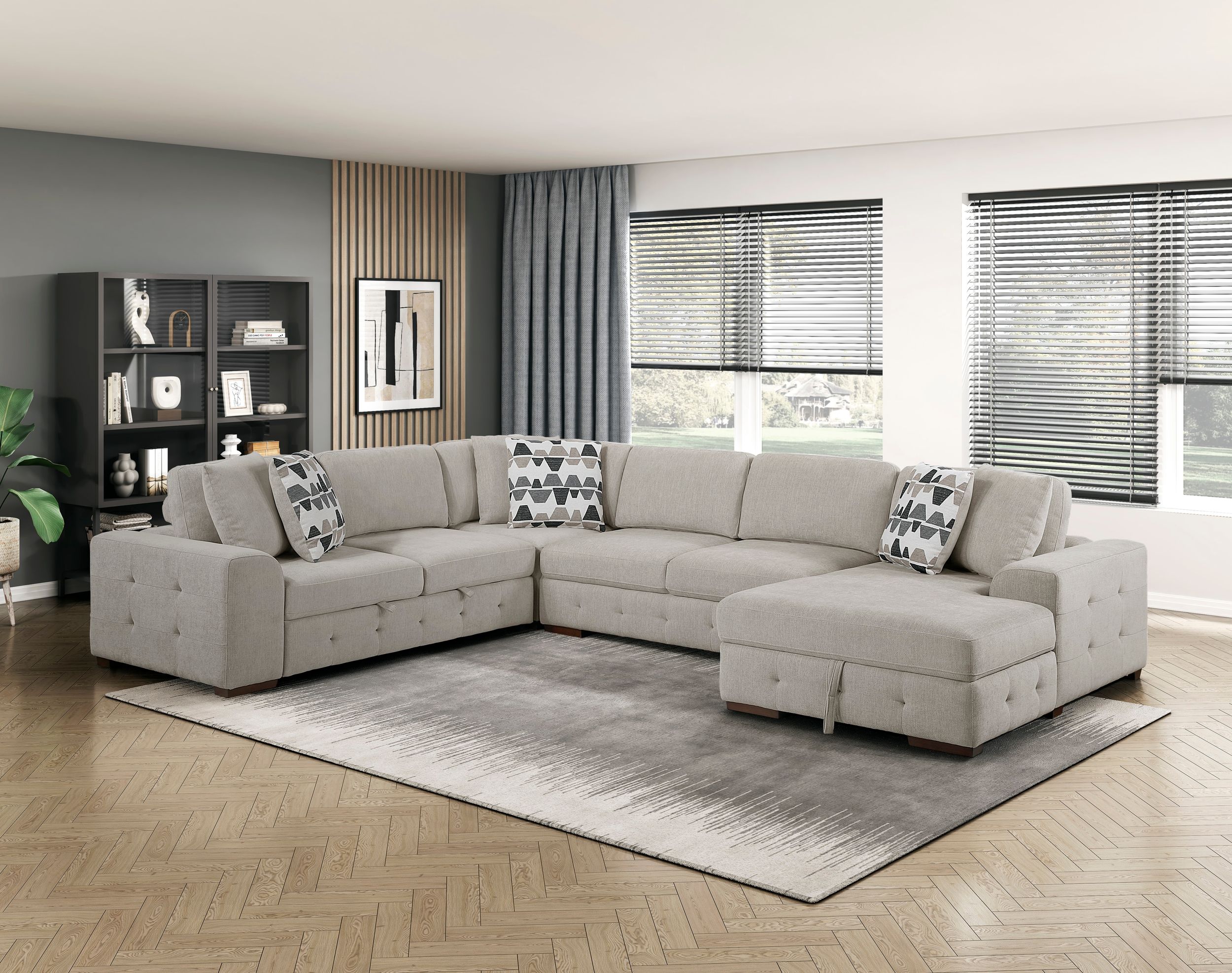 Raife U-Shaped Chenille 4-Piece Sectional