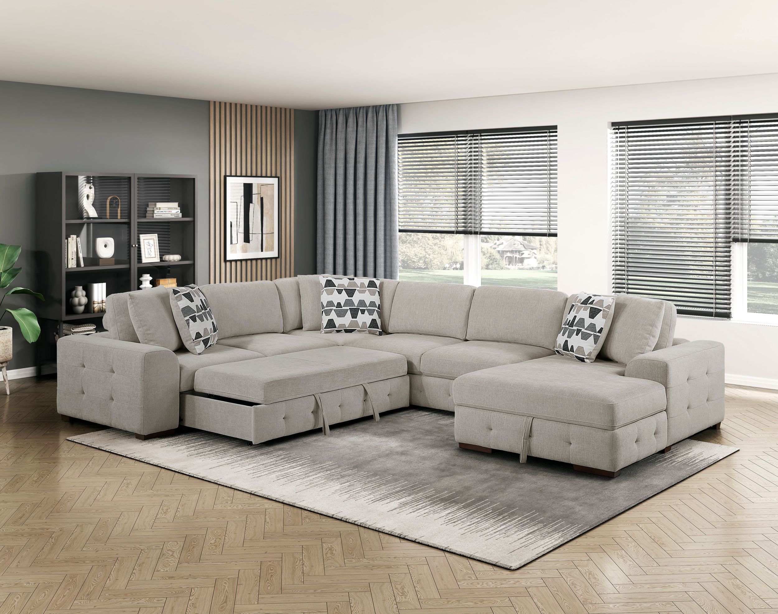 Raife U-Shaped Chenille 4-Piece Sectional